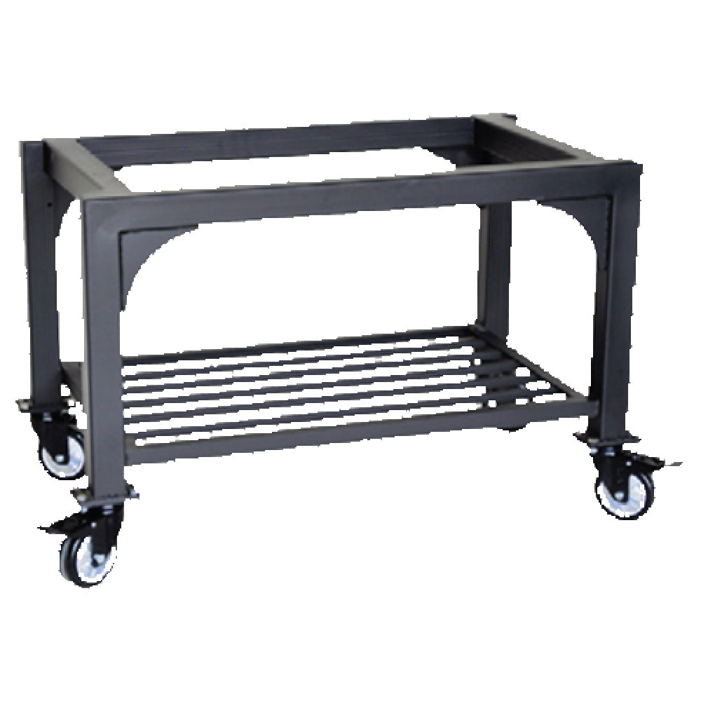 Omcan 23527 Mobile Oven Stand 46 Inch with Rack Undershelf Black Steel