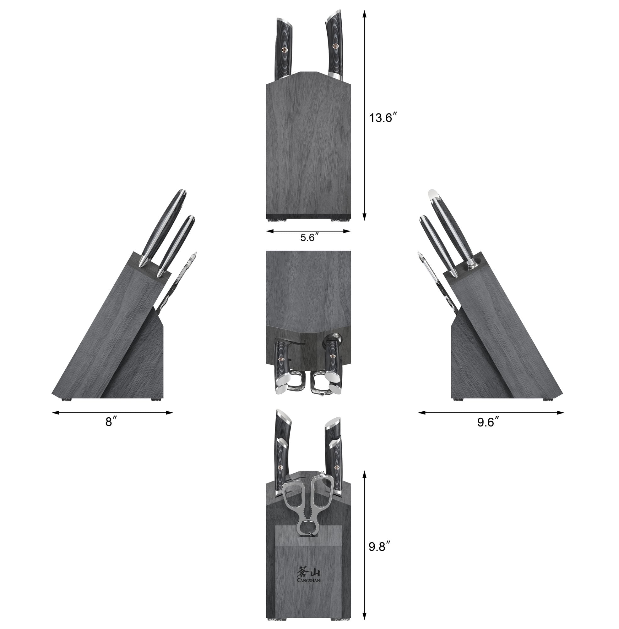 Cangshan 504333 KURO Series 6-Piece Knife Block Set