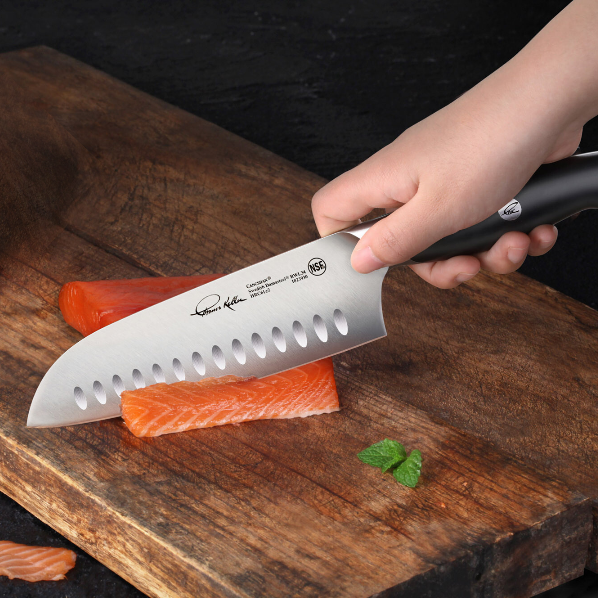 Cangshan 1023930 TKSC 7-Inch Santoku Knife - Black