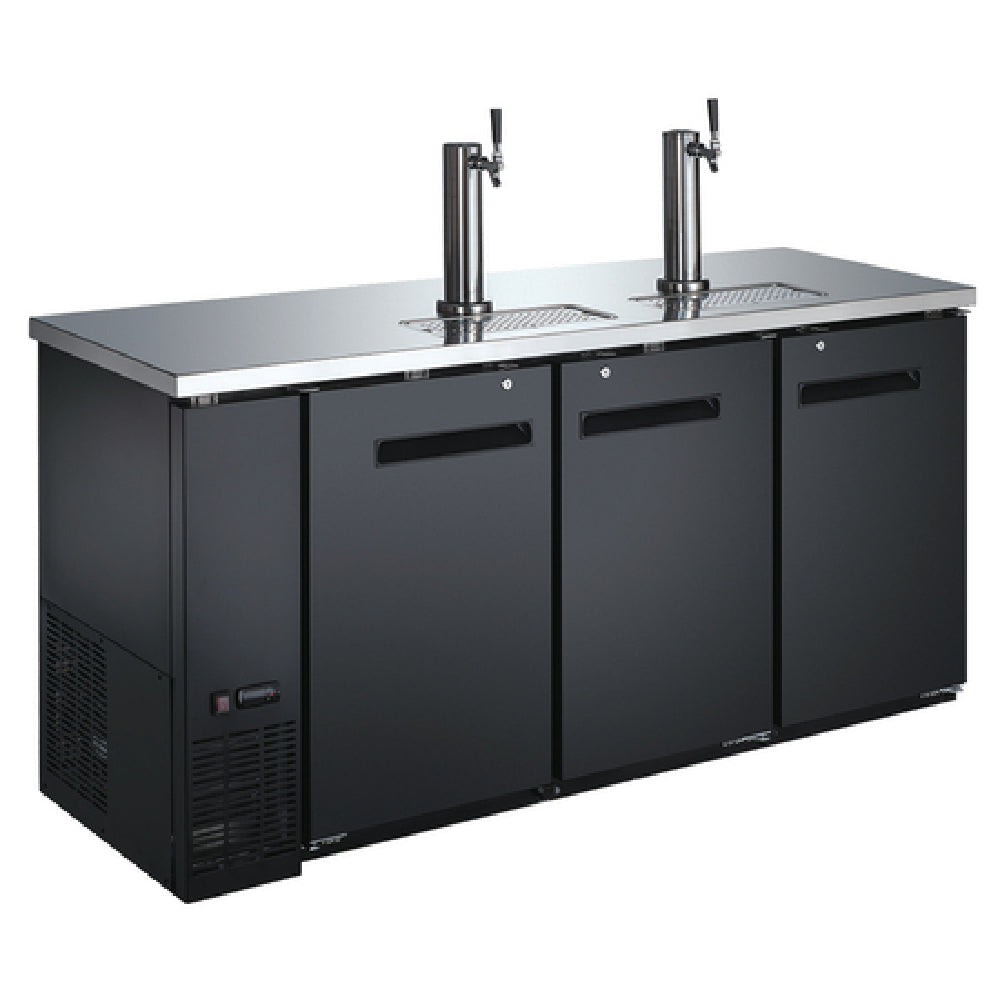Omcan 50065 73 Inch Draft Beer Cooler/Kegerator with 2 Dispensers