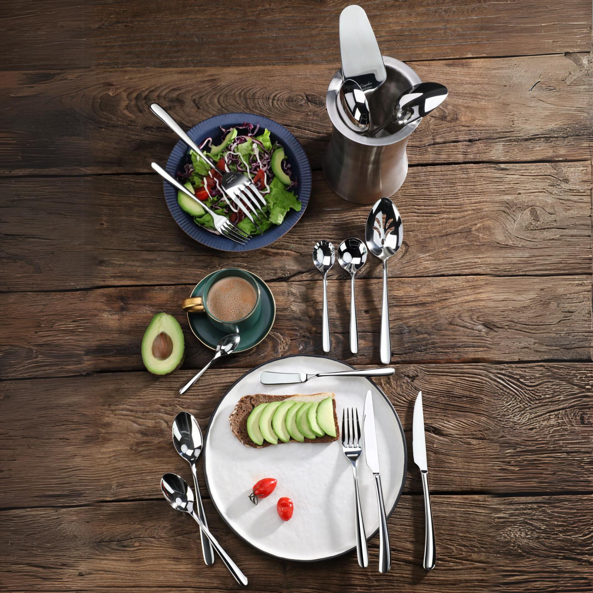 Cangshan 1027013 RAIN II Series 20-Piece Forged Flatware Set