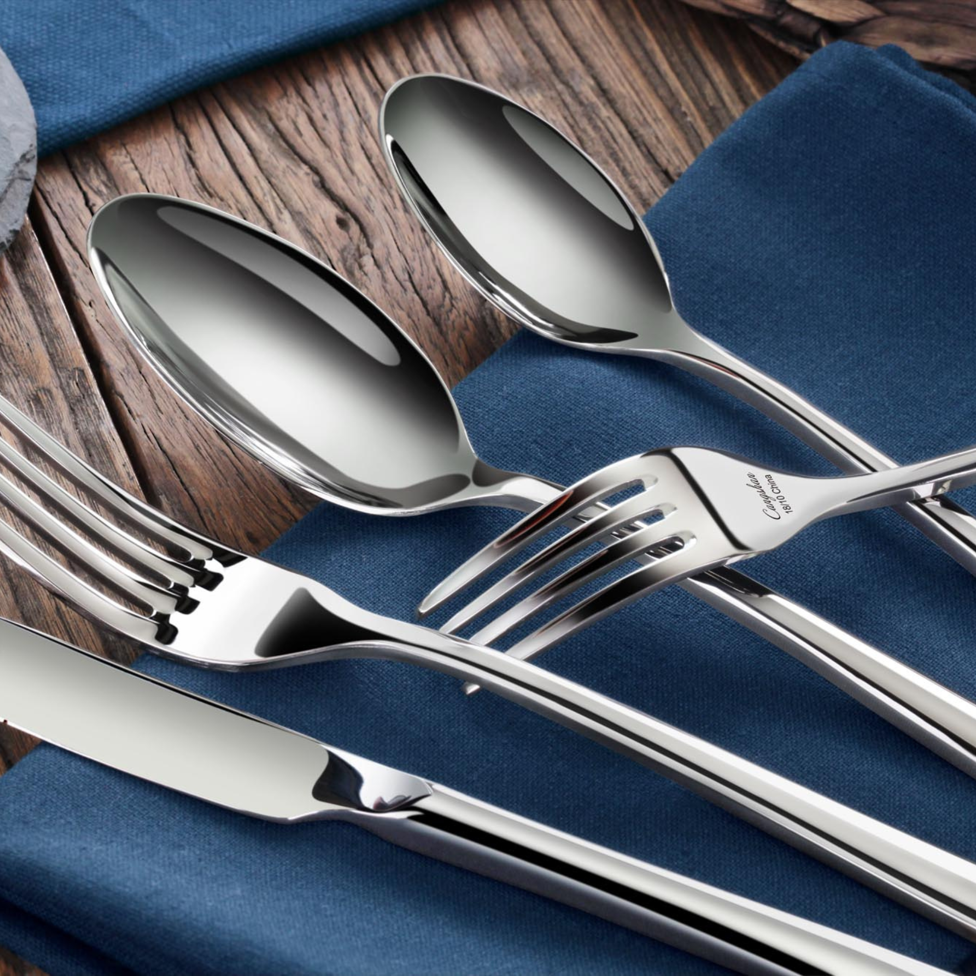 Cangshan 1027013 RAIN II Series 20-Piece Forged Flatware Set