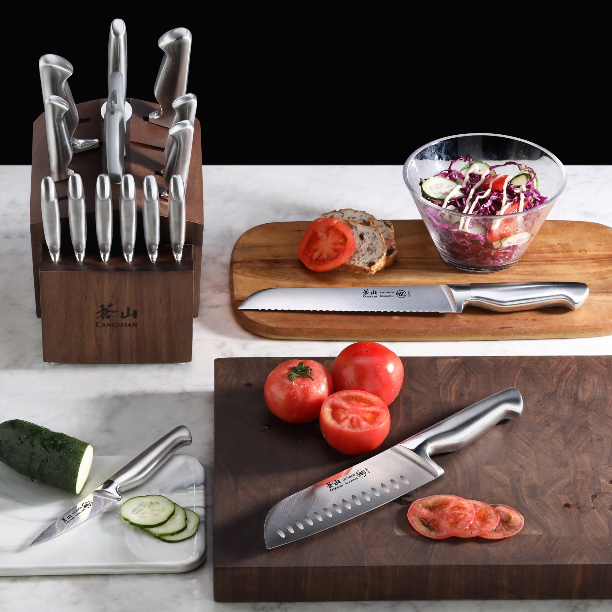 Cangshan 1027051 SANFORD Series 17-Piece Knife Block Set