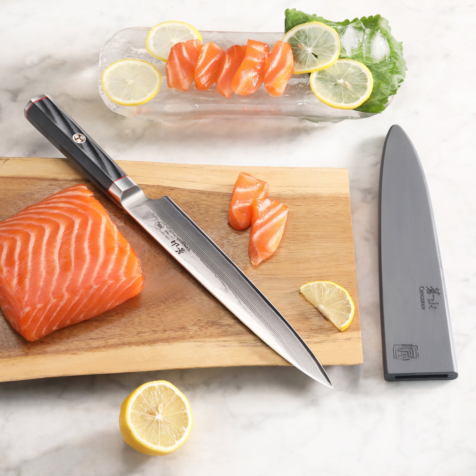 Cangshan 501288 YARI Series 8-Inch Sashimi Knife with Sheath