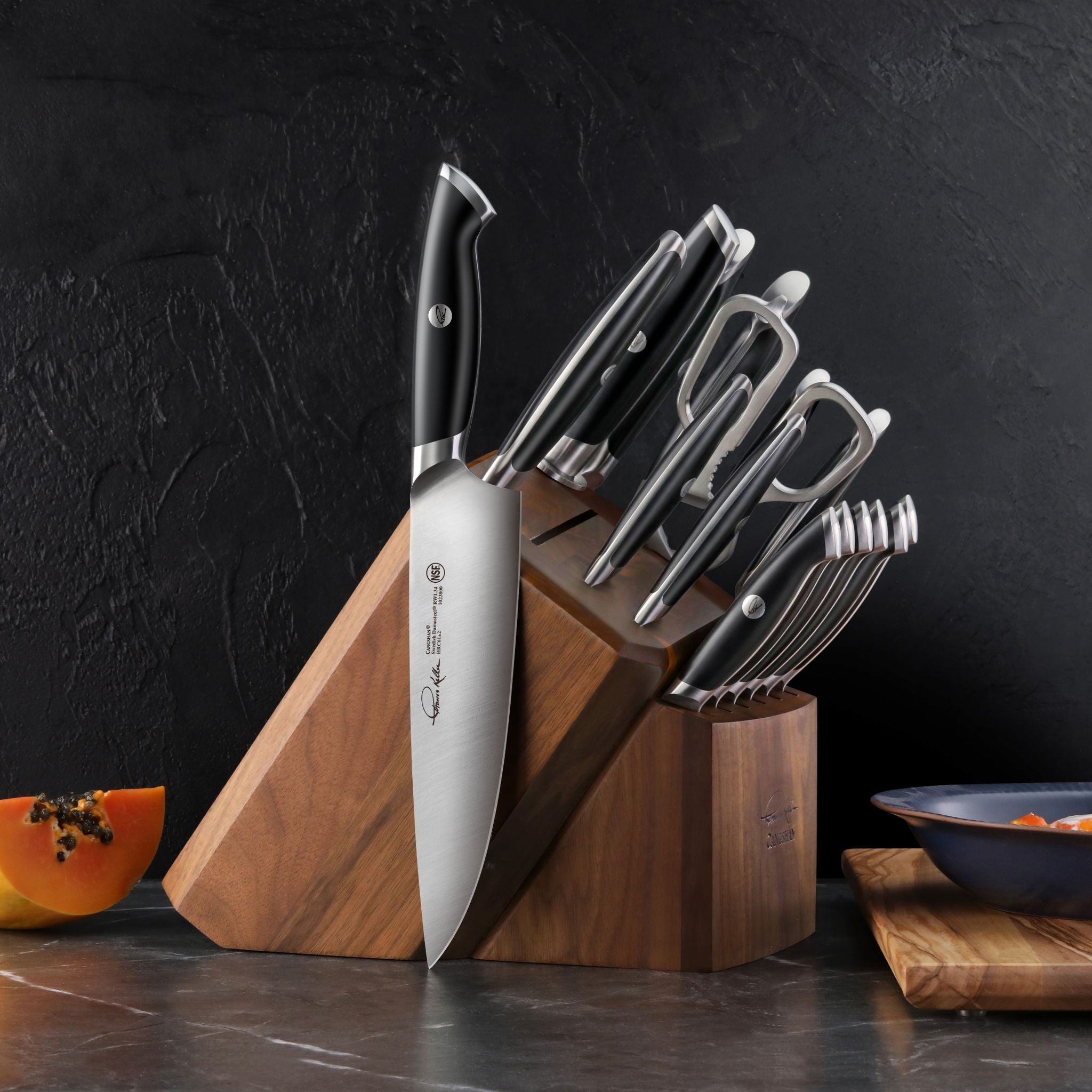 Cangshan 1024715 TKSC 17-Piece Knife Block Set - Black