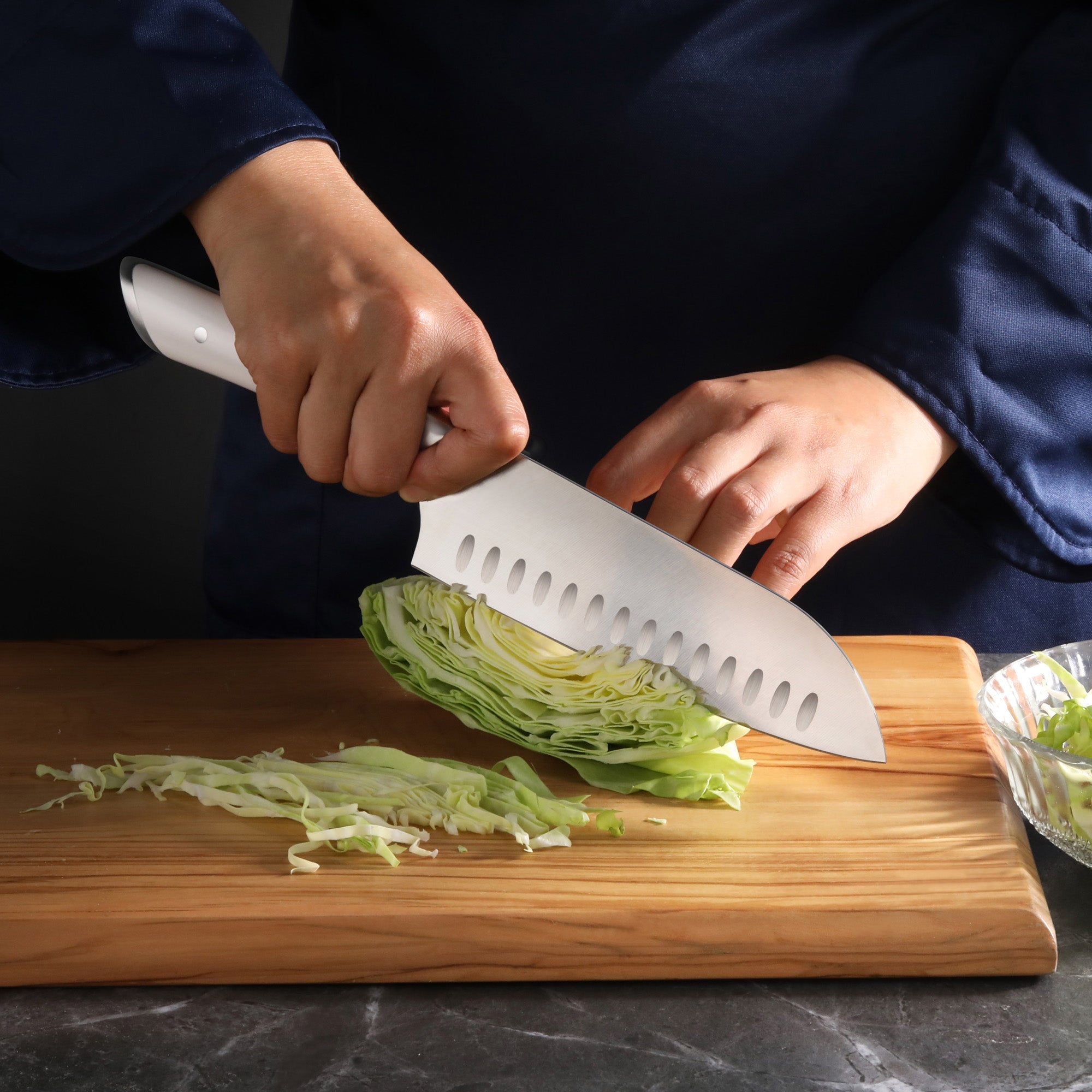 Cangshan 502131 HELENA Series 7-Inch Santoku Knife - White