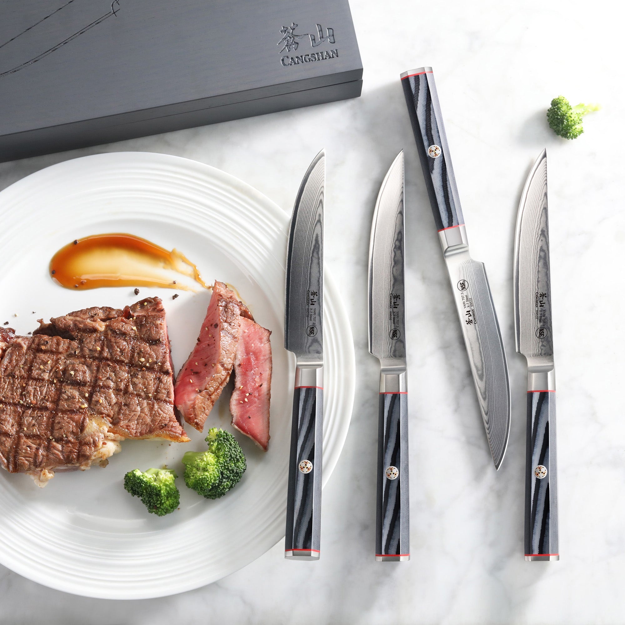 Cangshan 501325 YARI Series 4-Piece Fine Edge Steak Knife Set