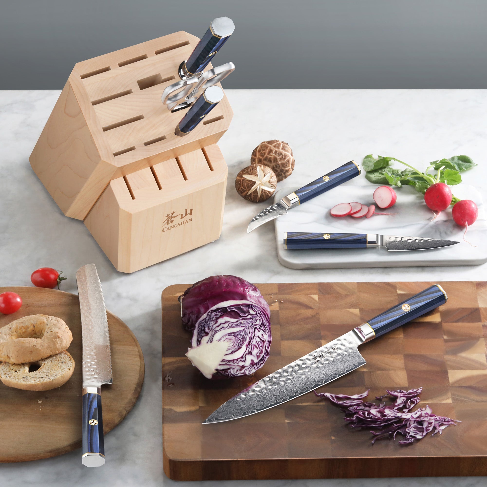Cangshan 503862 KITA Series 8-Piece Knife Block Set with Empty Slots