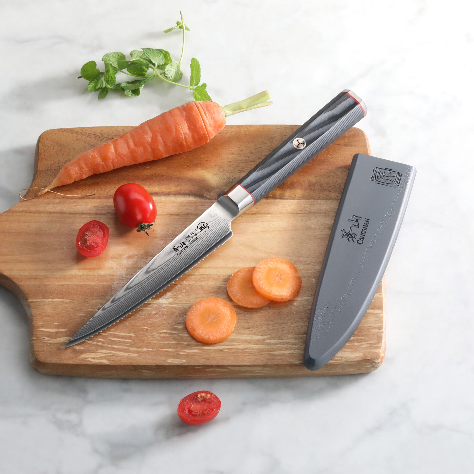 Cangshan 501264 YARI Series 5-Inch Serrated Utility Knife