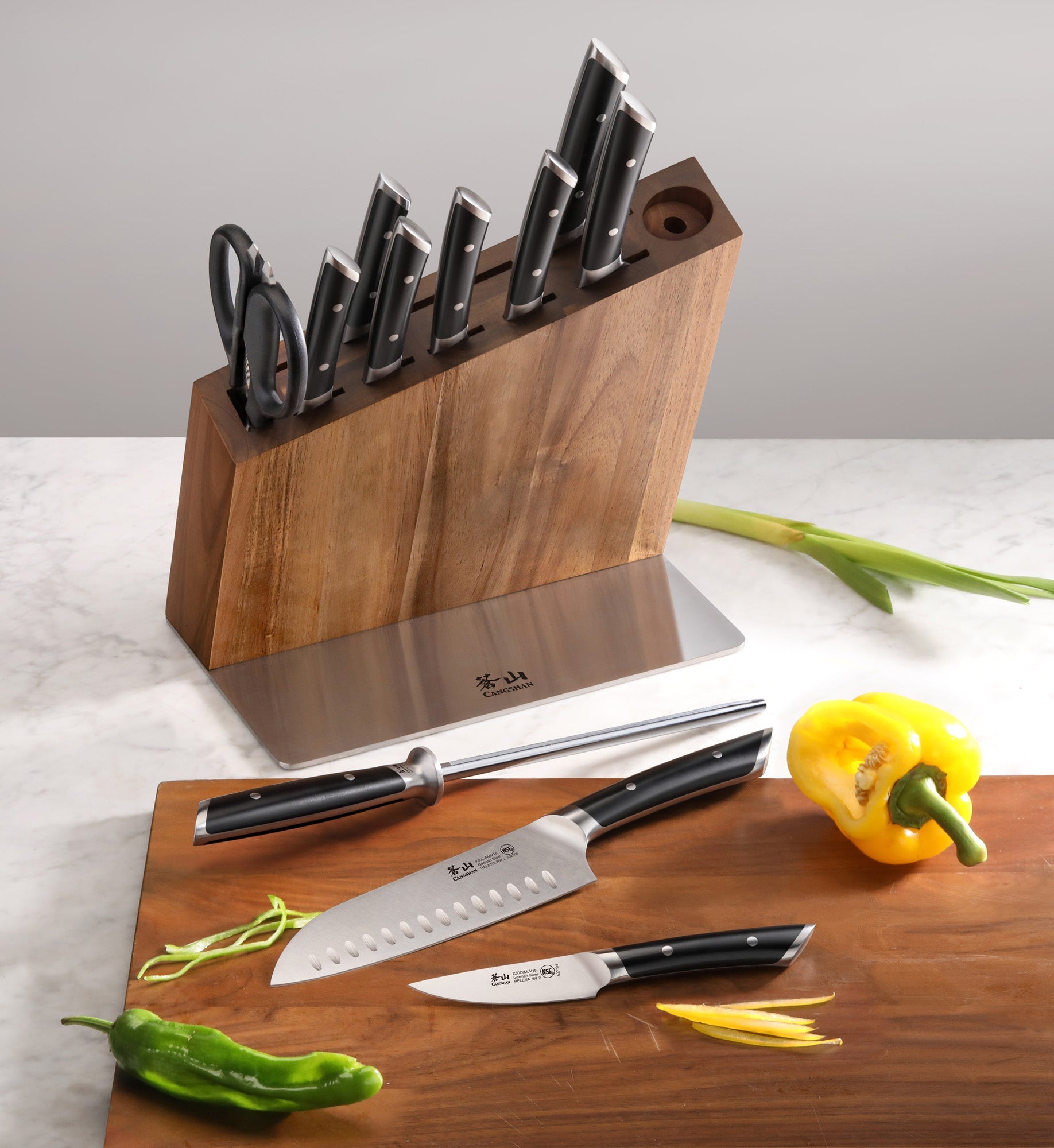 Cangshan 503237 HELENA Series 6-Piece Knife Block Set - 6-Piece / Black