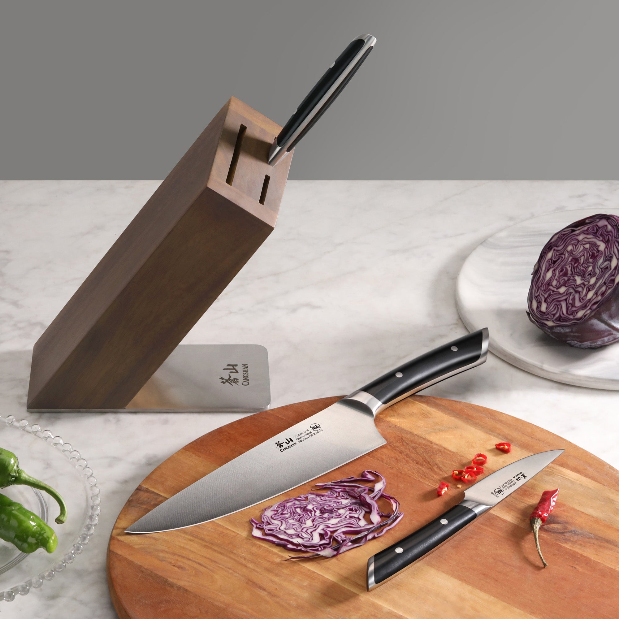 Cangshan 503237 HELENA Series 6-Piece Knife Block Set - 6-Piece / Black