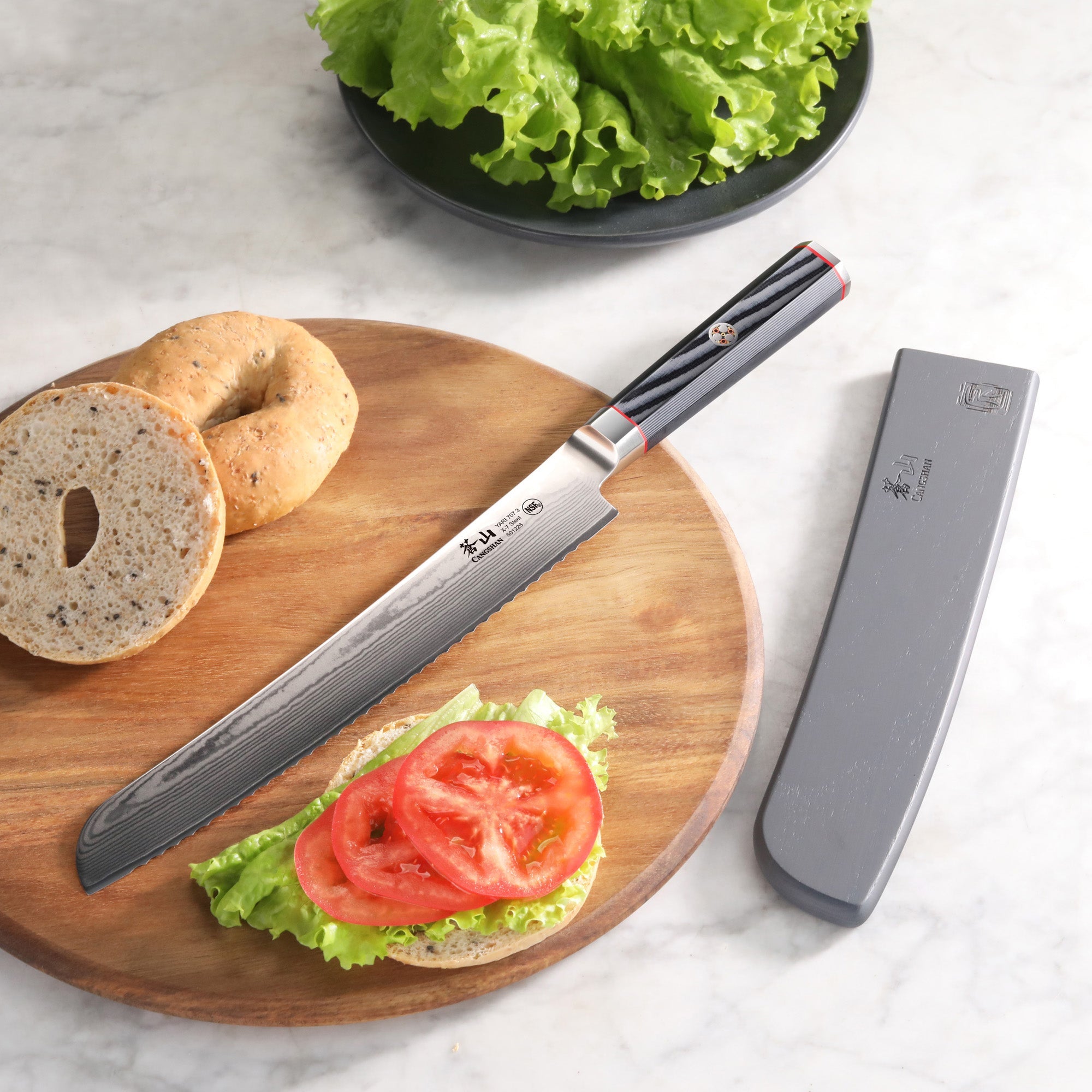 Cangshan 501226 YARI Series 9-Inch Bread Knife with Sheath