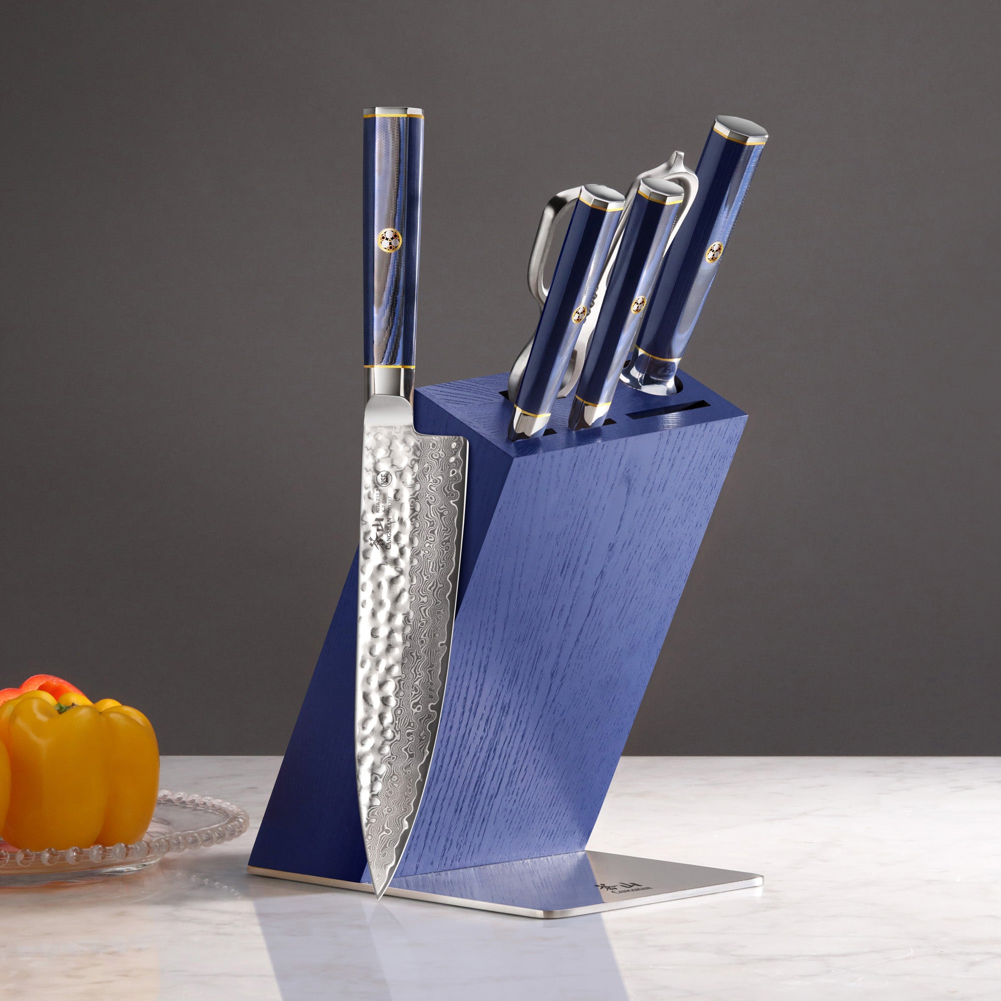 Cangshan 501783 KITA Series 6-Piece Knife Block Set - Blue Block