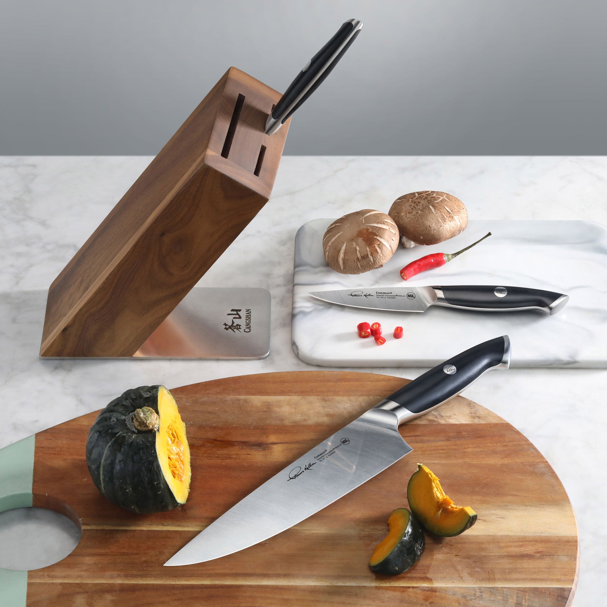Cangshan 1027341 TKSC 4-Piece Knife Block Set - White
