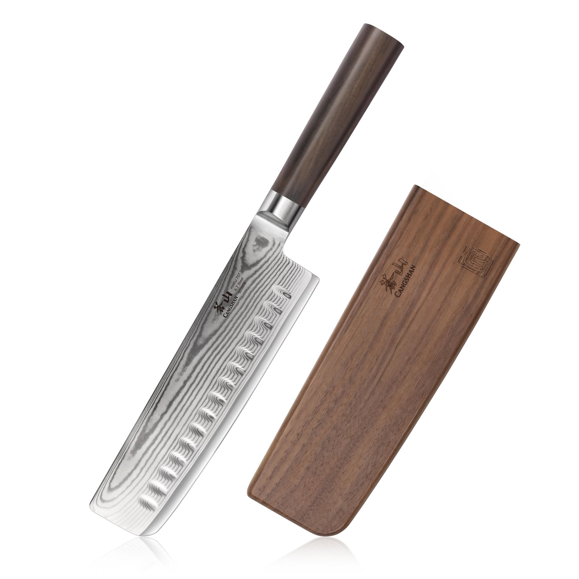 Cangshan 503909 HAKU Series Nakiri Knives with Sheaths - 7-Inch