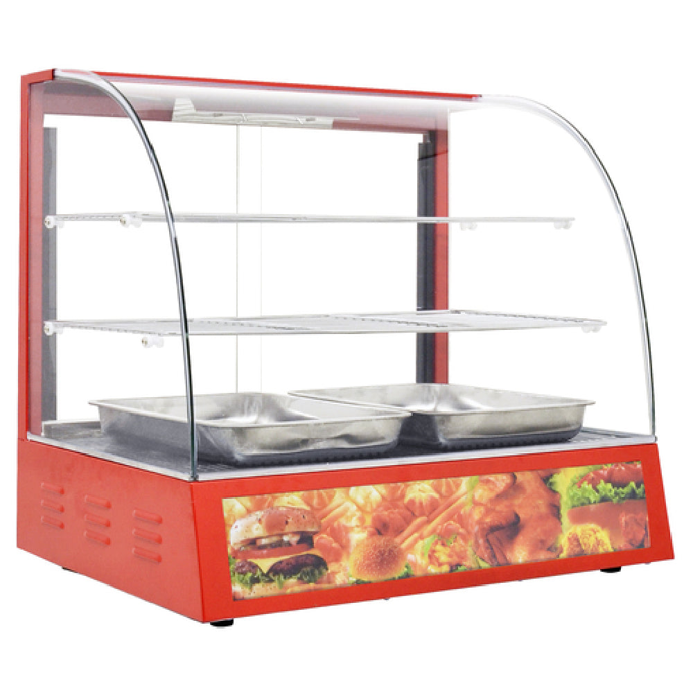 Omcan 21479 26 Inch Curved Glass Electric Display Case with 2 Shelves