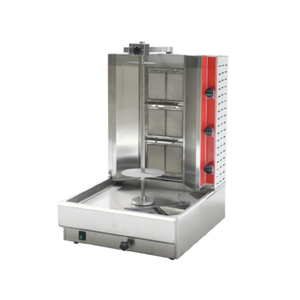 Omcan 47496 21 Inch Gas Vertical Broiler with 3 Burners 28500 BTU