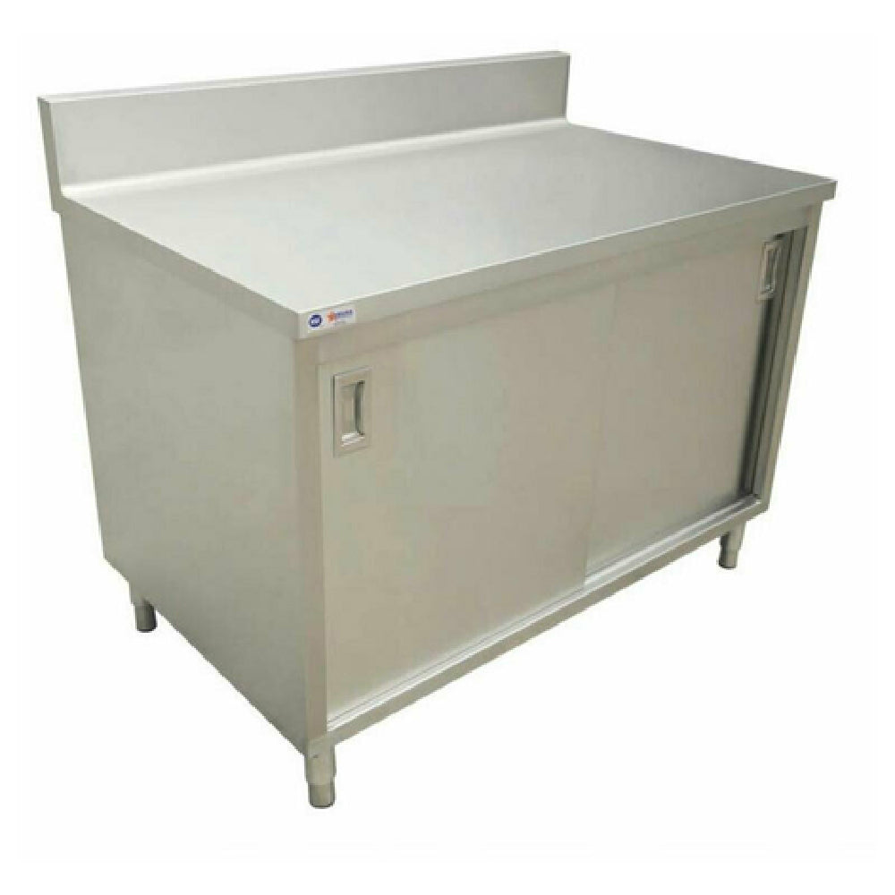 Omcan 45281 48 Inch Work Table Cabinet Base with Sliding Doors Stainless Steel