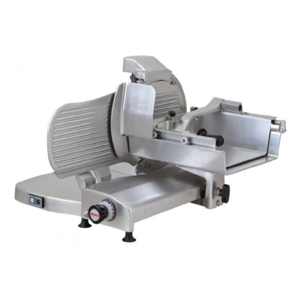 Omcan 38915 36 Inch Manual Electric Food Slicer 15 Inch Blade Anodized Aluminum
