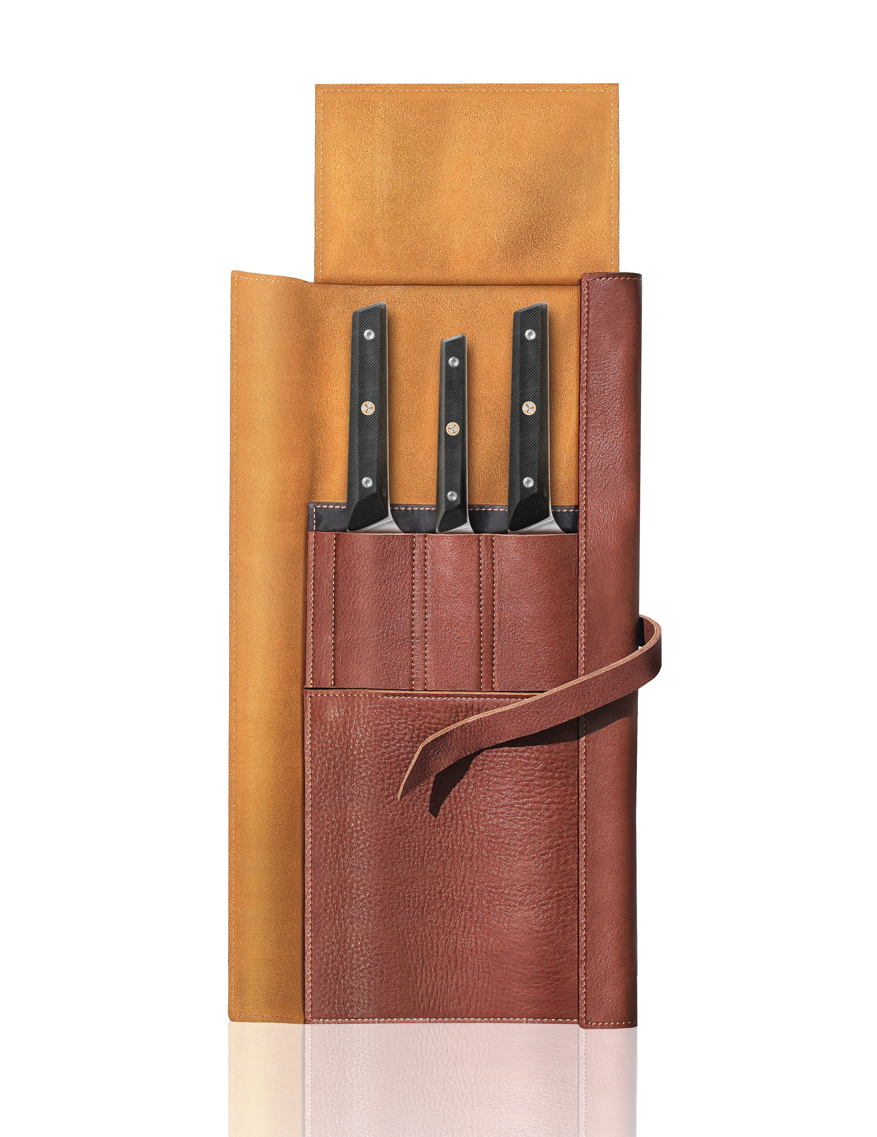 Cangshan 62304 TG Series 4-Piece Knife Leather Roll Set