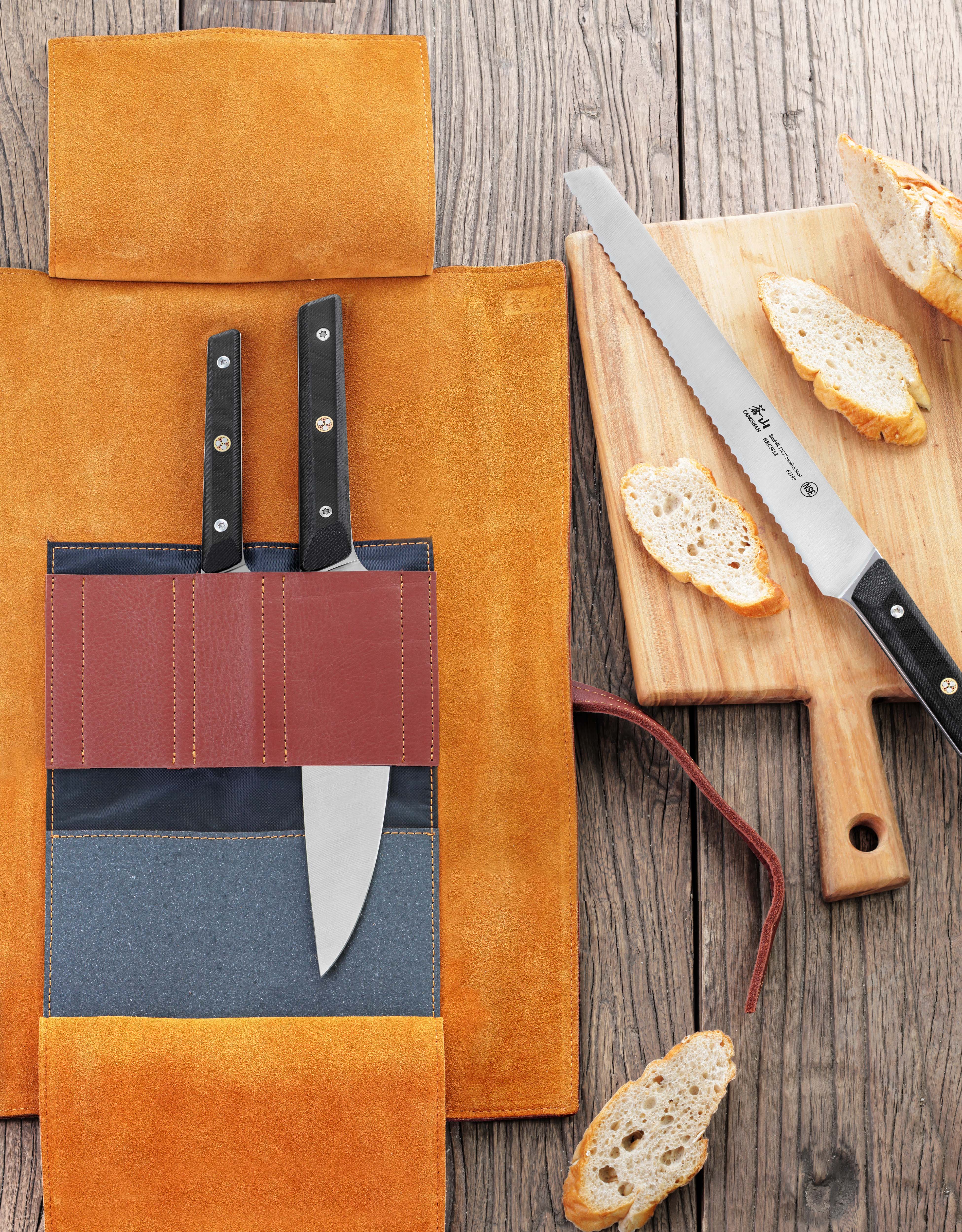 Cangshan 62304 TG Series 4-Piece Knife Leather Roll Set