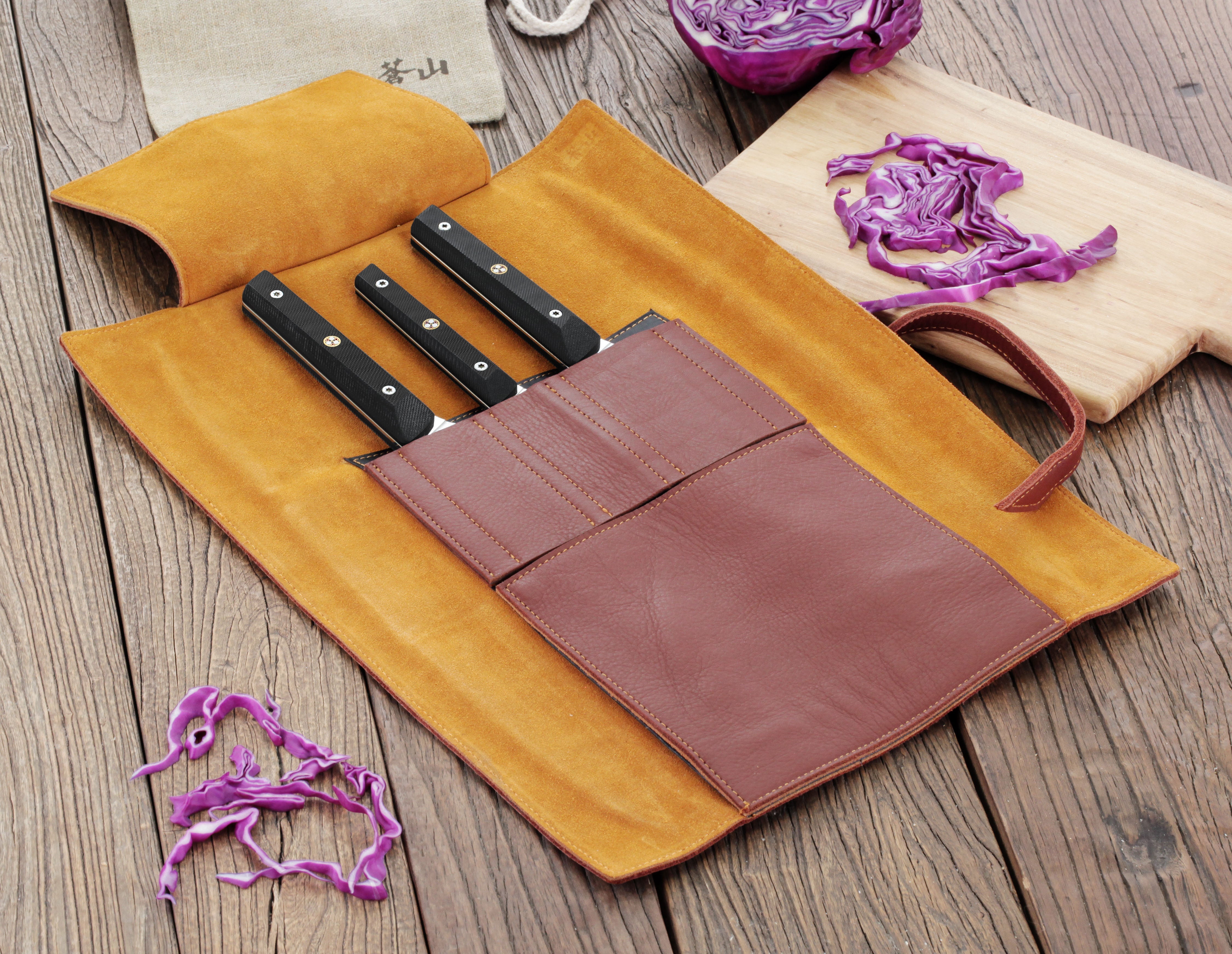 Cangshan 62304 TG Series 4-Piece Knife Leather Roll Set
