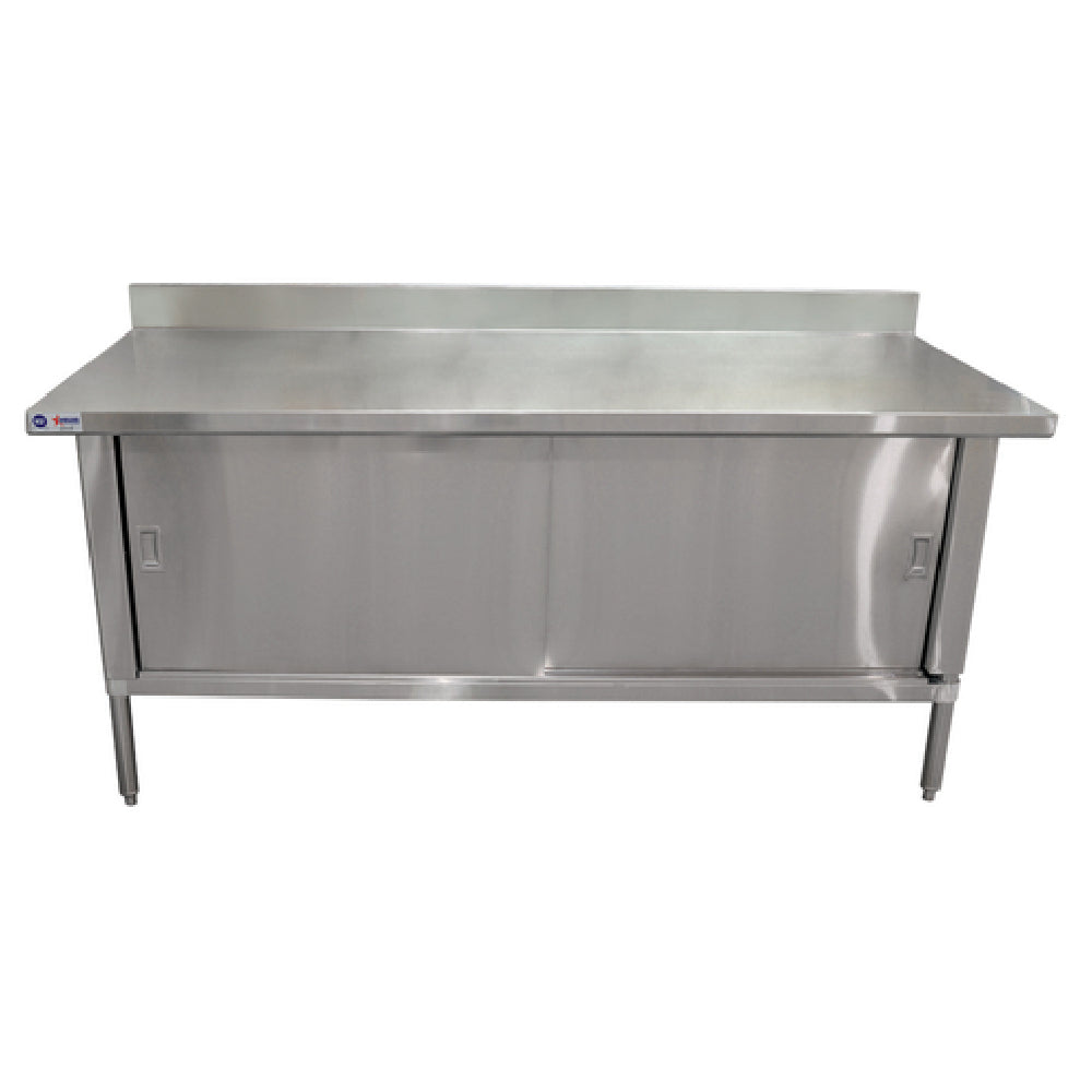 Omcan 24407 60 Inch Work Table Cabinet Base with Sliding Doors Stainless Steel