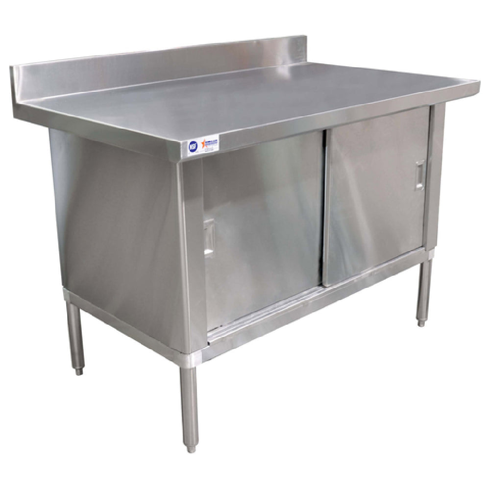 Omcan 24403 48 Inch Work Table Stainless Steel Cabinet Base with Sliding Doors