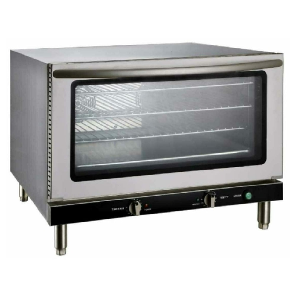 Omcan 44307 31 Inch Electric Convection Oven with 4 Chrome Racks Stainless Steel