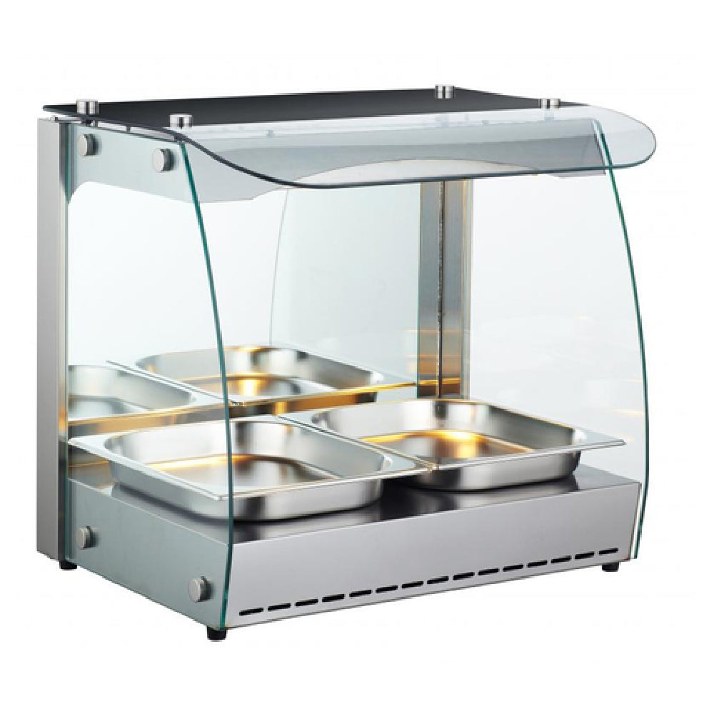 Omcan 43120 22 Inch Full-service Heated Display Case Countertop 2.33 Cu Ft Stainless Steel