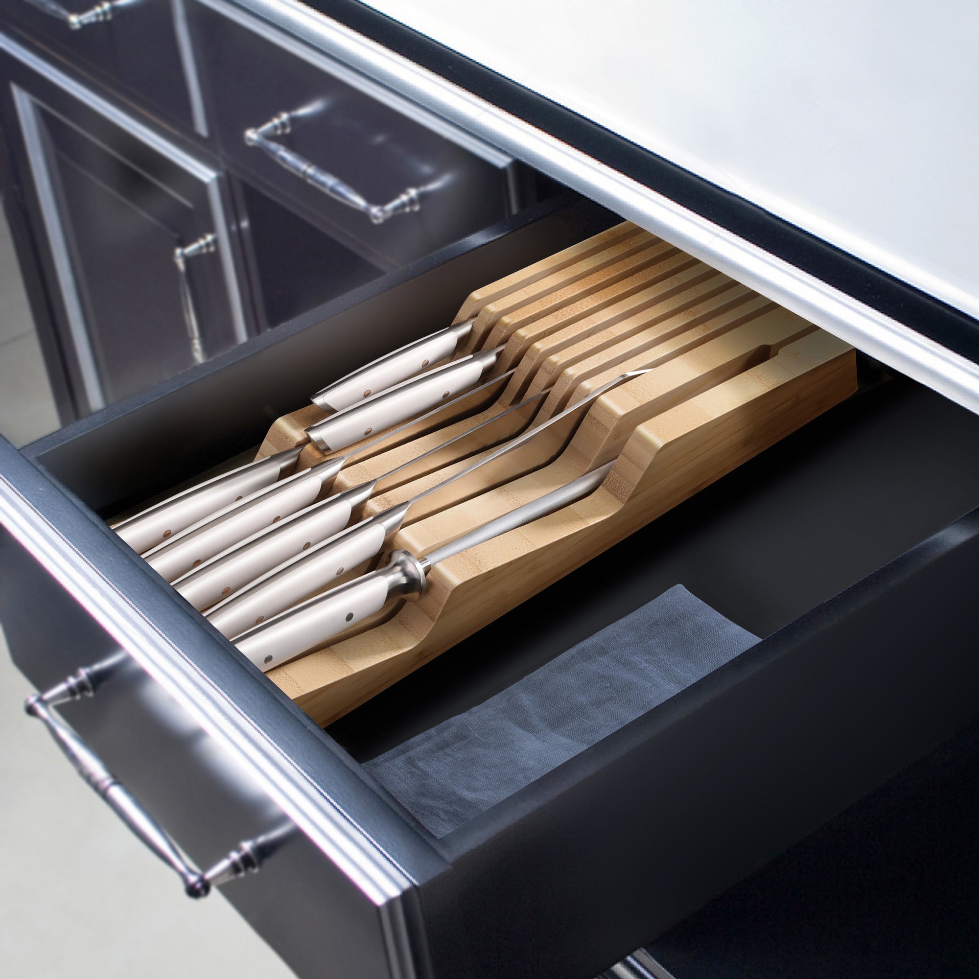 Cangshan 503275 HELENA Series 8-Piece In-Drawer BBQ Knife Set - Black