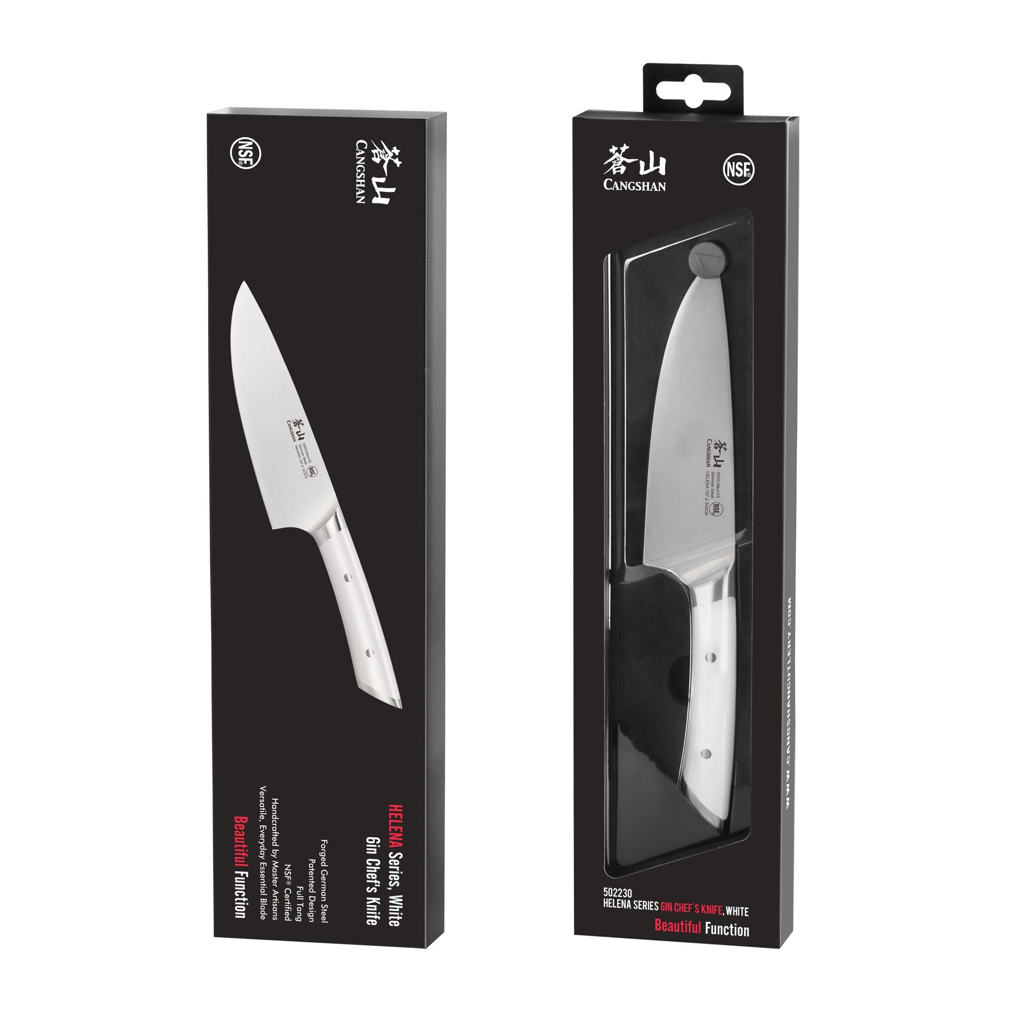 Cangshan 502230 HELENA Series 6-Inch Chef’s Knife - 6-Inch / White