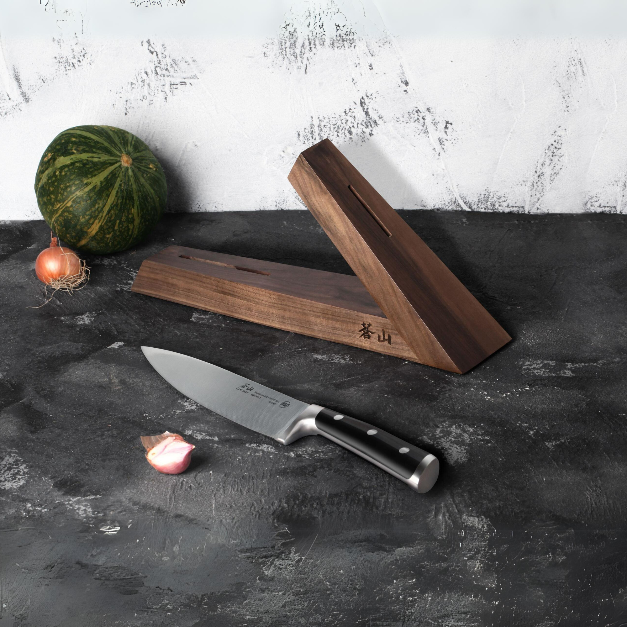 Cangshan 1021387 TAI Triangle Walnut Wood Knife Block - One Slot