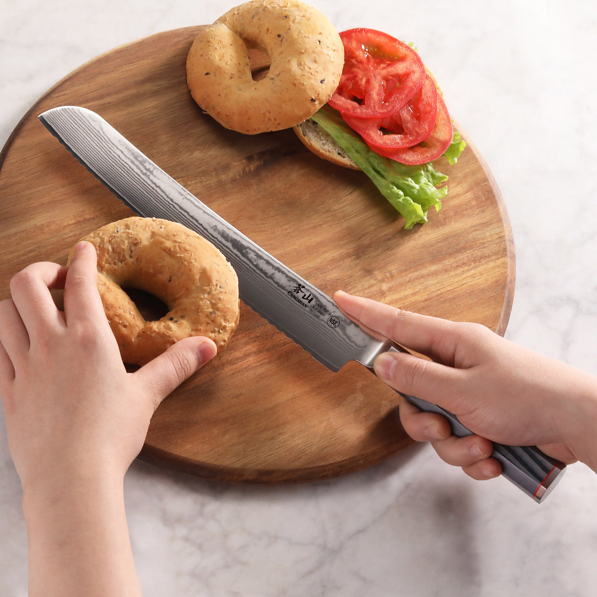 Cangshan 501226 YARI Series 9-Inch Bread Knife with Sheath