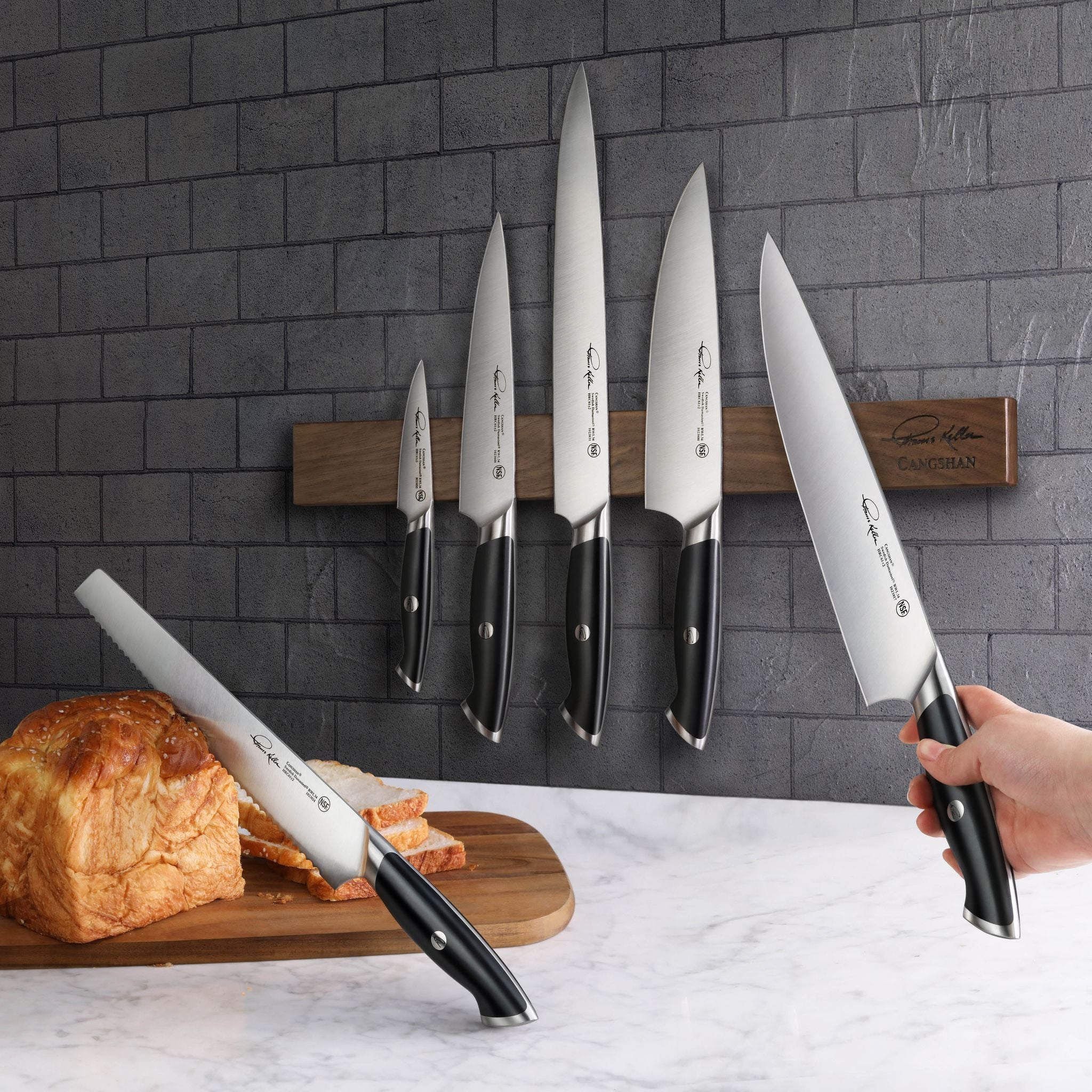 Cangshan 1023787 TKSC 7-Piece Magnetic Knife Bar Set