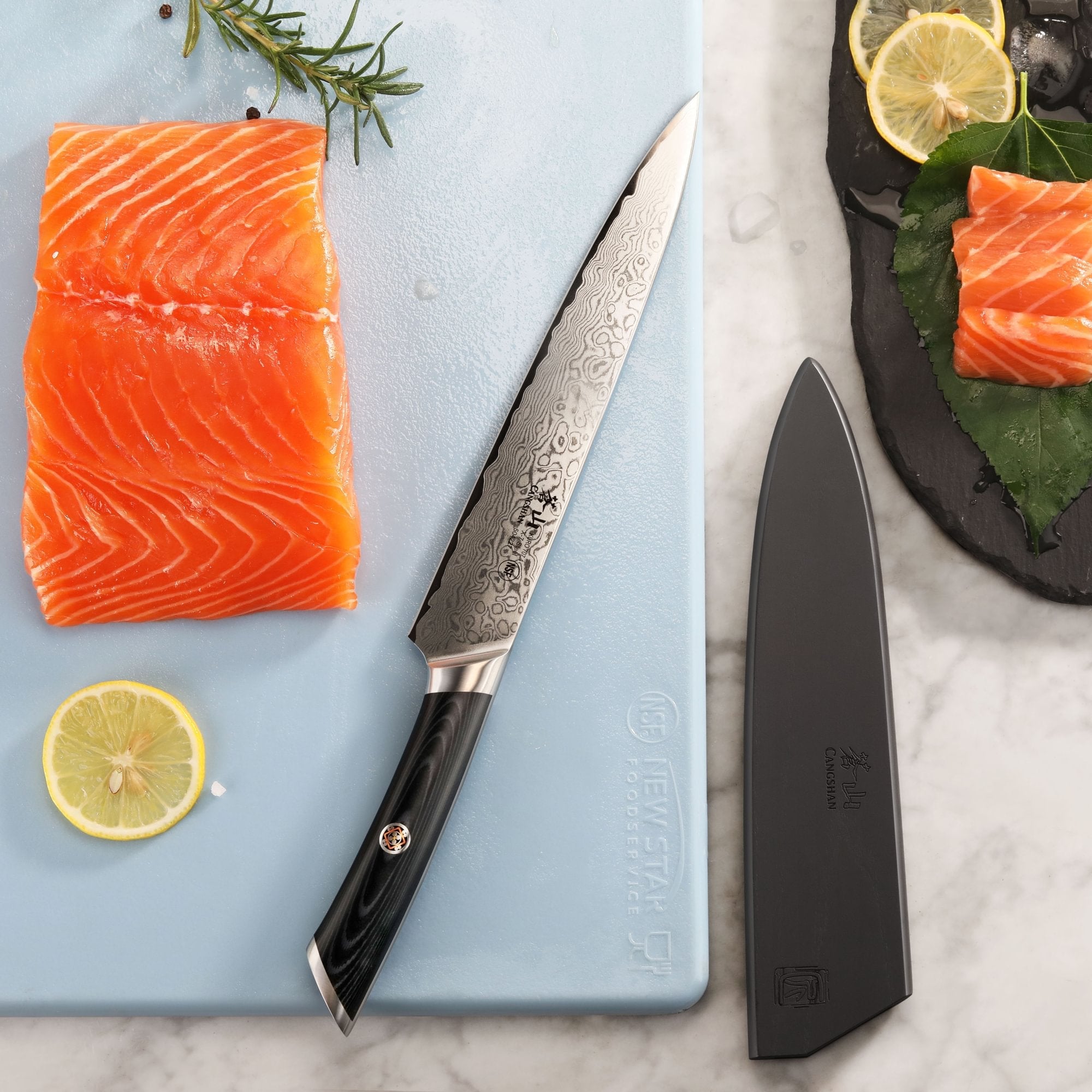 Cangshan 504227 KURO Series 8-Inch Carving and Sashimi Knife