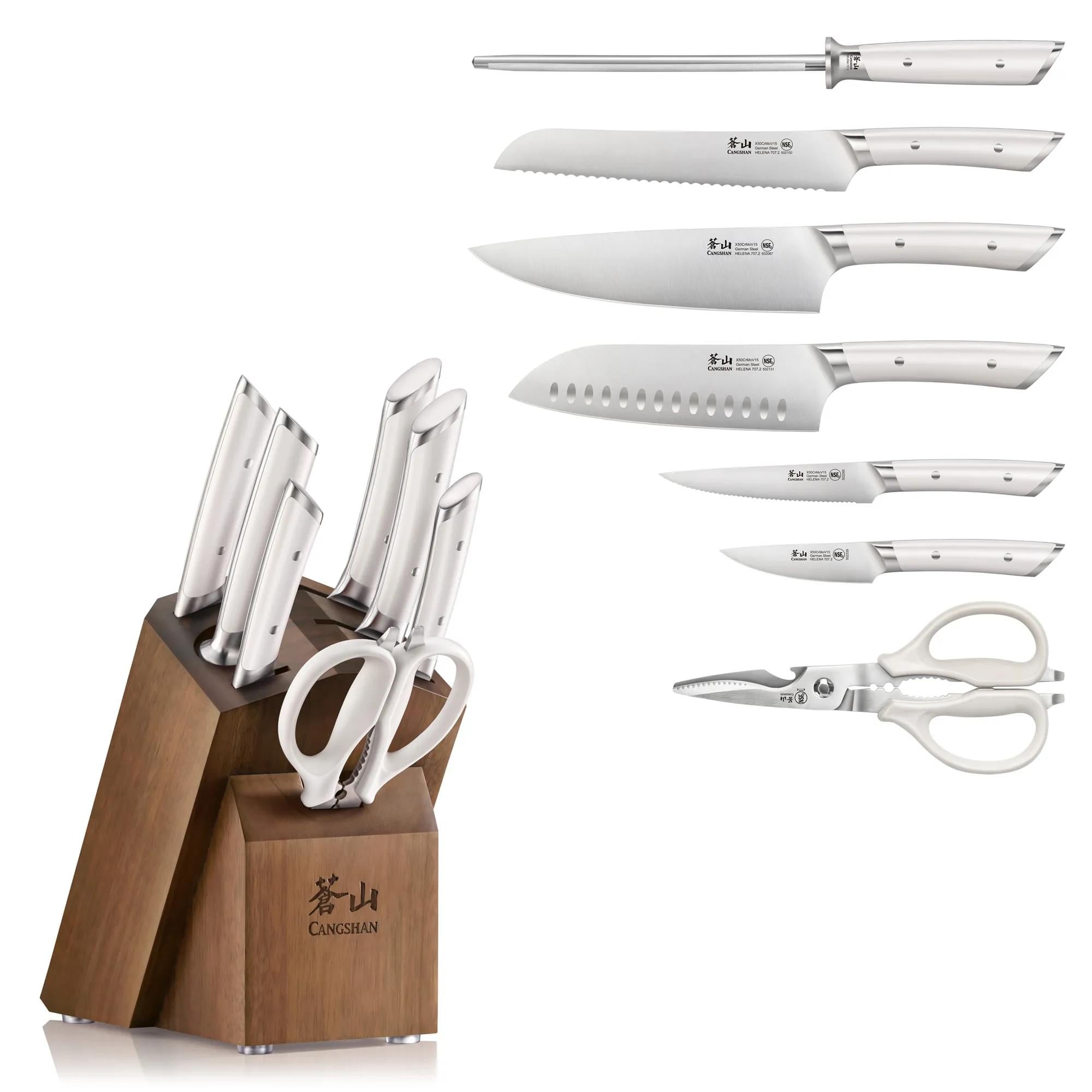 Cangshan 503282 HELENA Series 8-Piece Knife Block Set - Black / 8-Piece