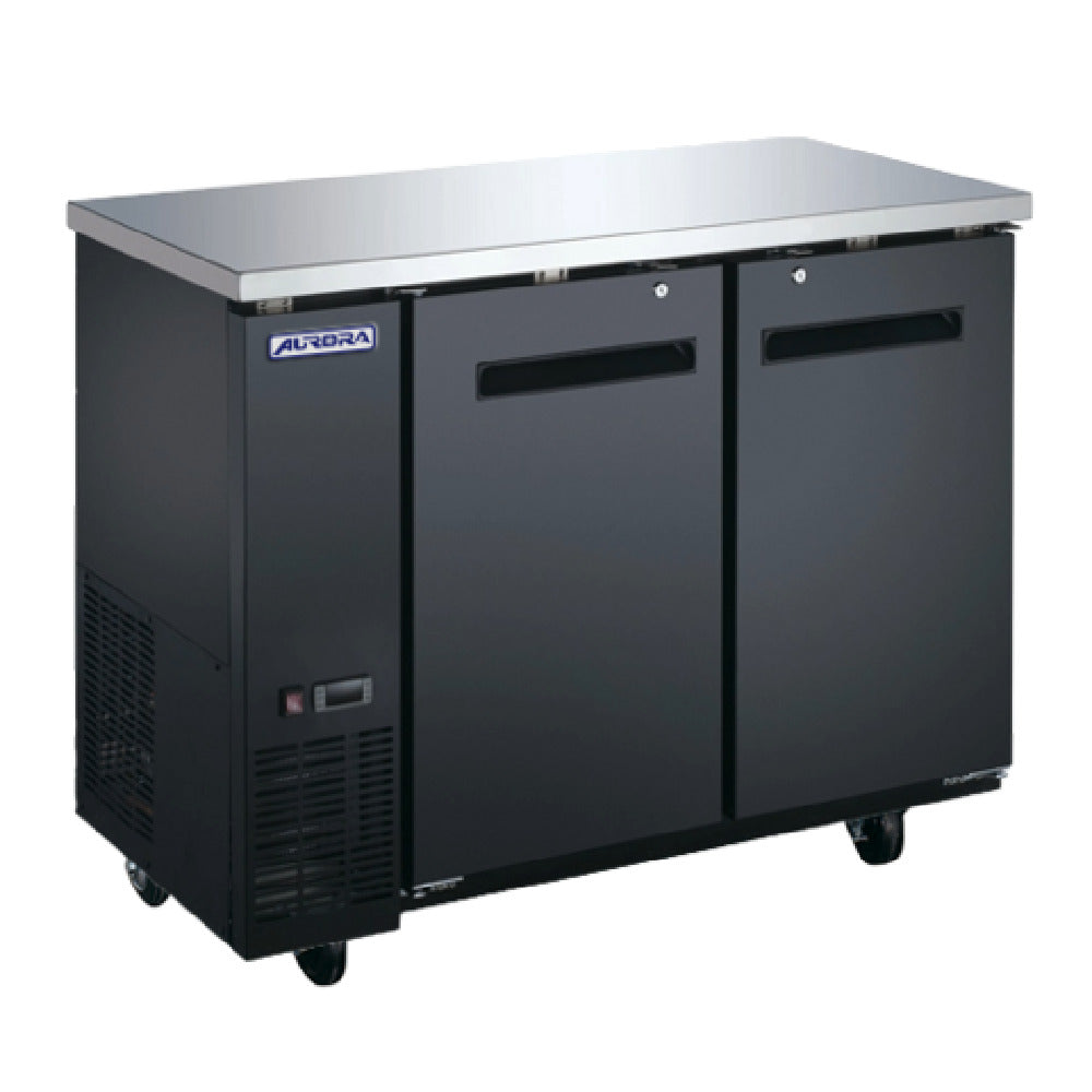 Omcan 59057 48 Inch Aurora Refrigerated Back Bar Cooler 11.2 cu ft - Two Section