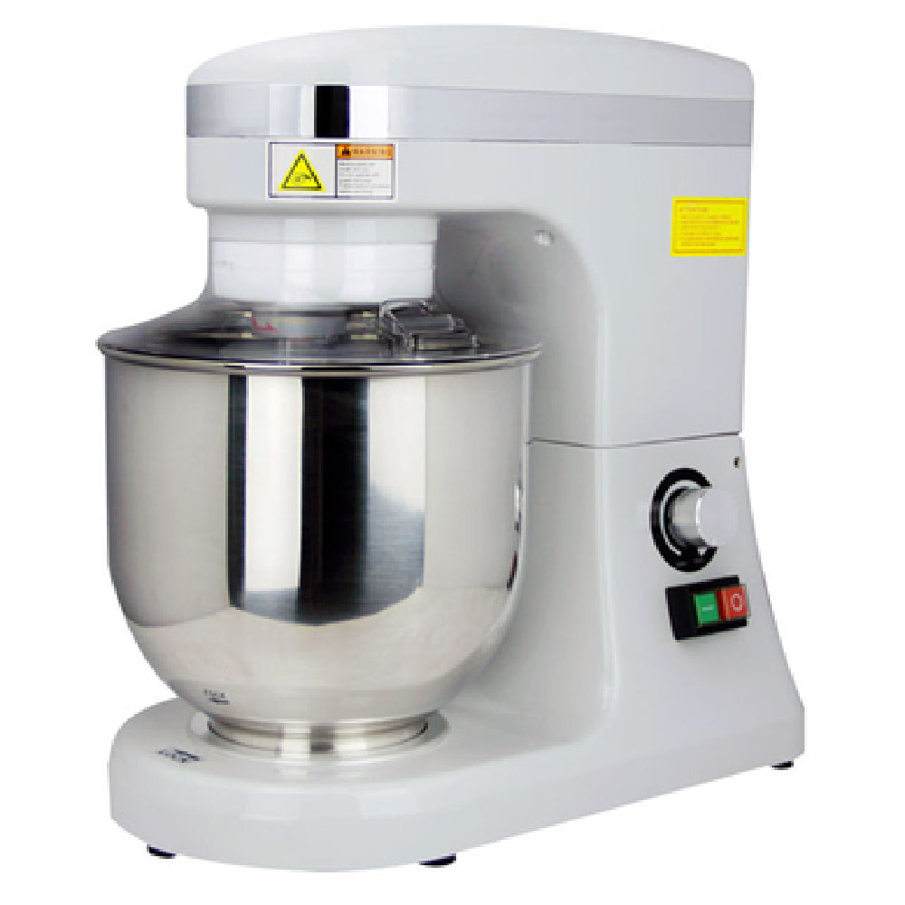 Omcan 44475 7 Quart Electric Planetary Mixer with Attachments Stainless Steel
