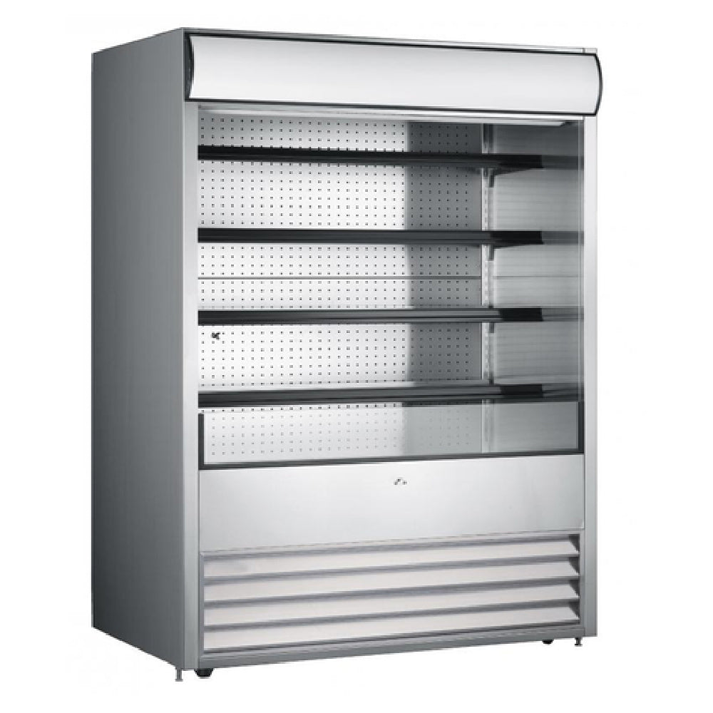 Omcan 43460 72 Inch Refrigerated Merchandiser Open 37 cu ft Stainless Steel