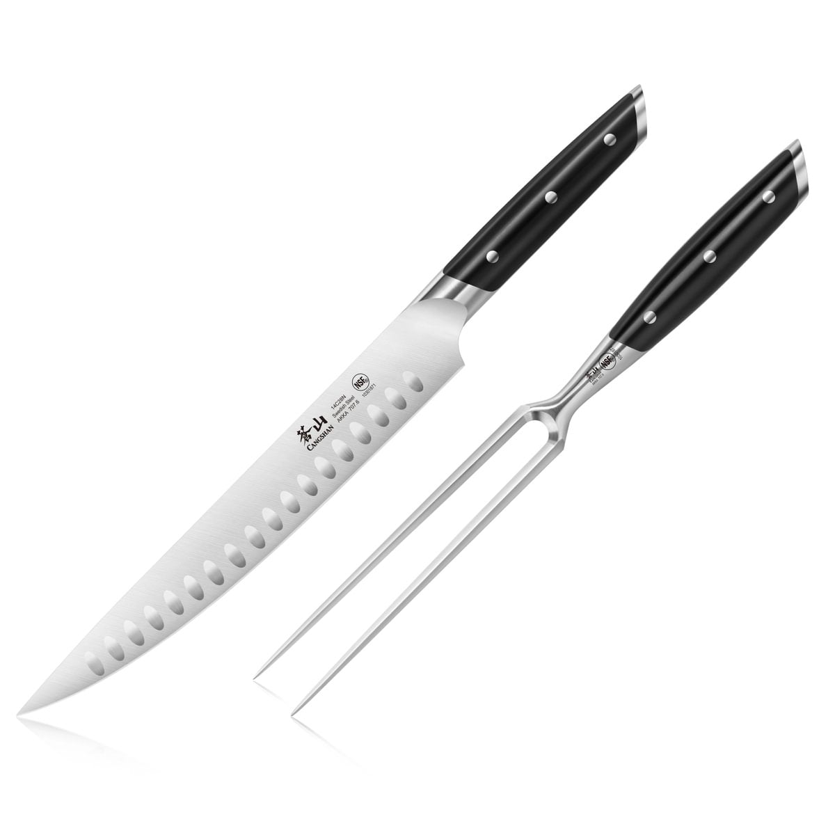 Cangshan 10301855 AKKA Series 2-Piece Carving Set with Acacia Box