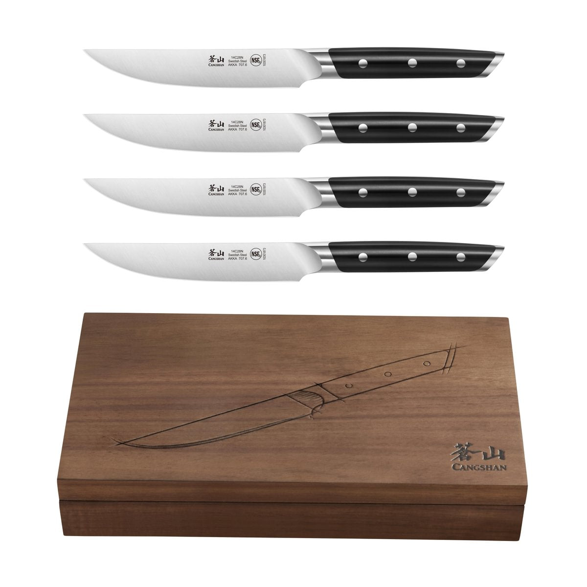 Cangshan 10301856 AKKA Series 4-Piece Steak Knife Set