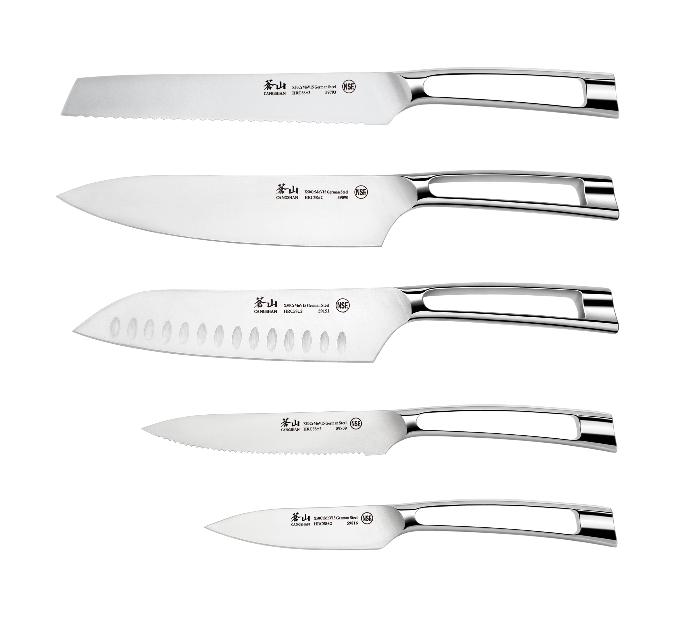Cangshan 61017 N1 Series 6-Piece Knife Block Set