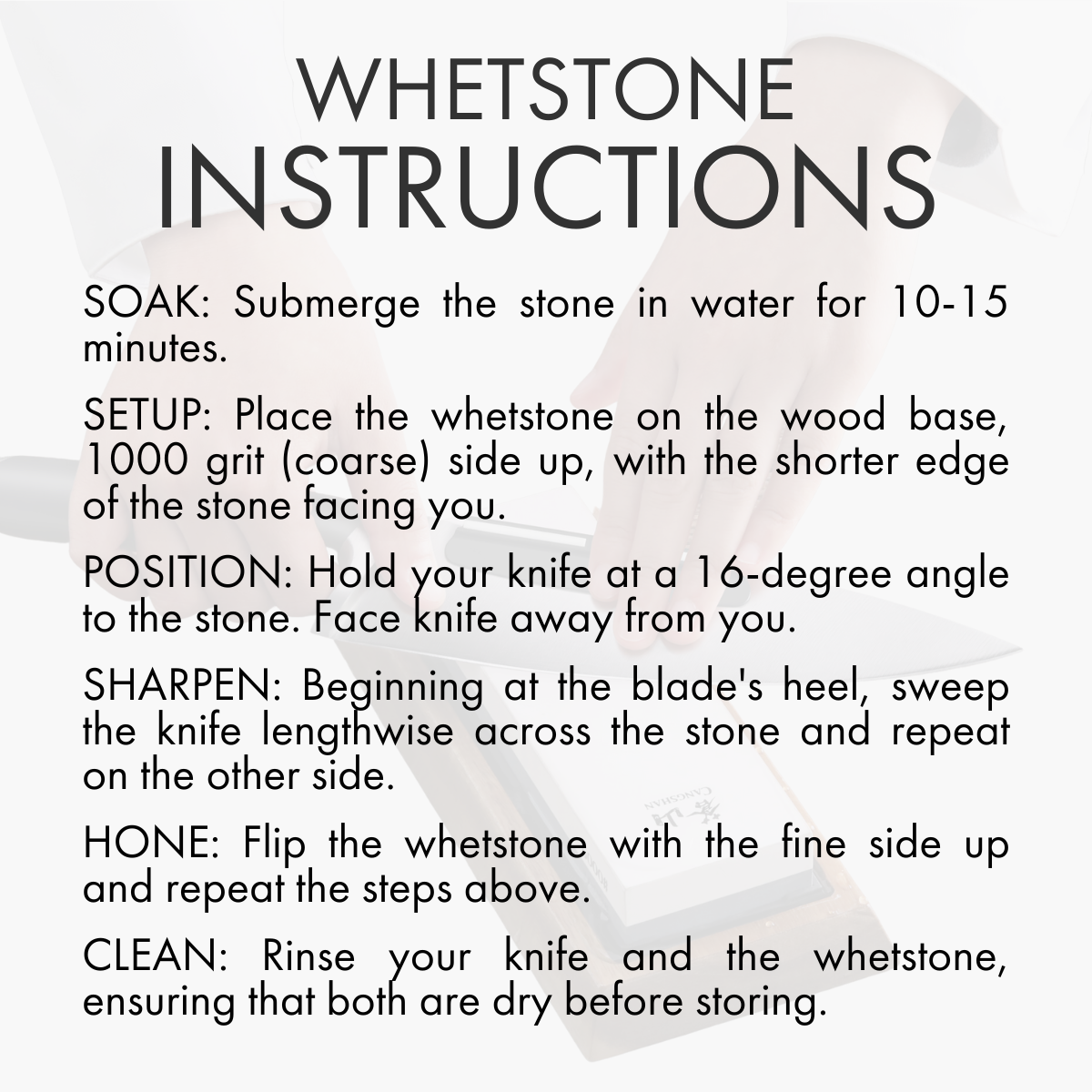 Cangshan 503800 Dual-Sided Whetstone Knife Sharpener 1000/6000 Grit