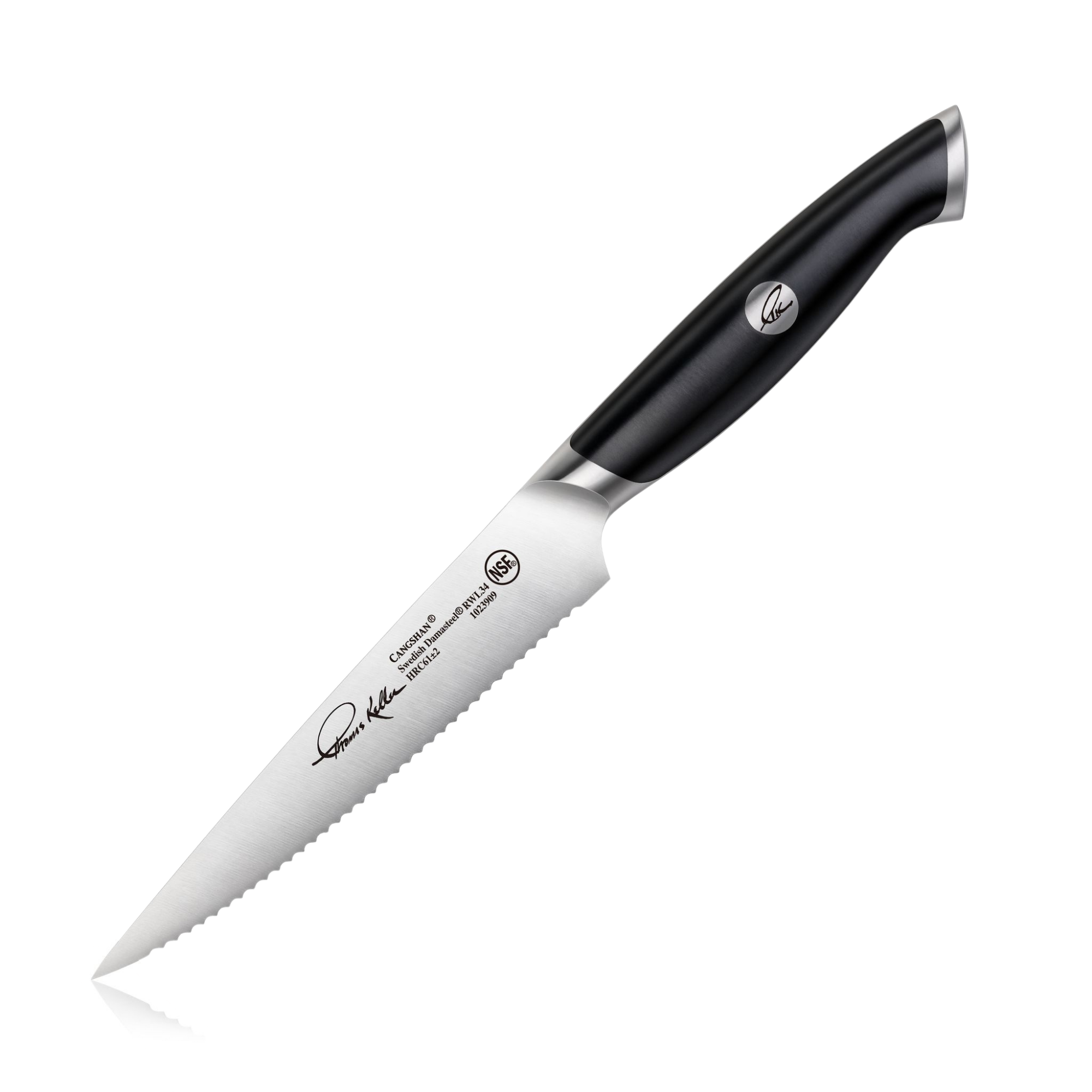 Cangshan 1023909 TKSC 5-Inch Serrated Utility Knife - Black