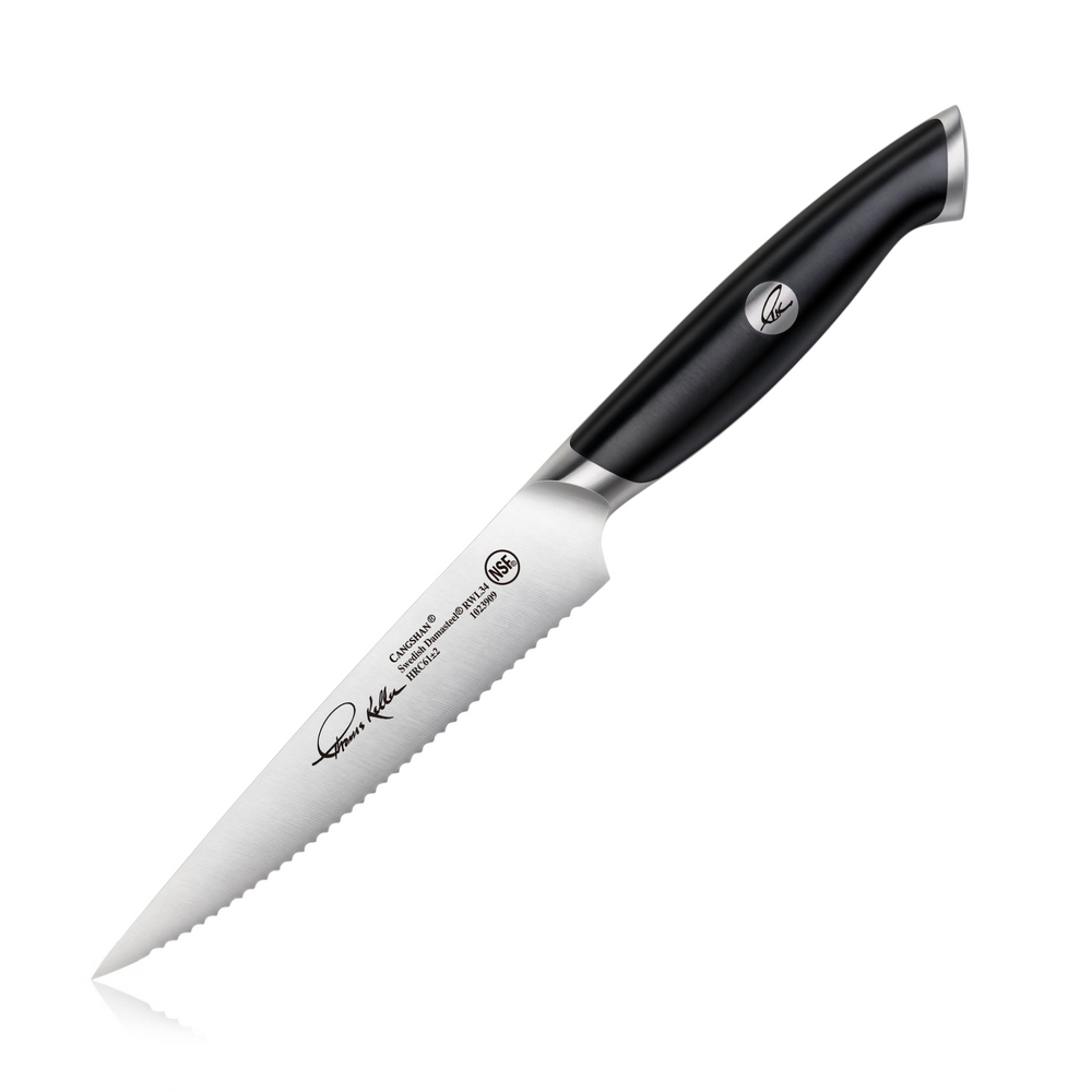 Cangshan 1025491 TKSC 5-Inch Serrated Utility Knife - White
