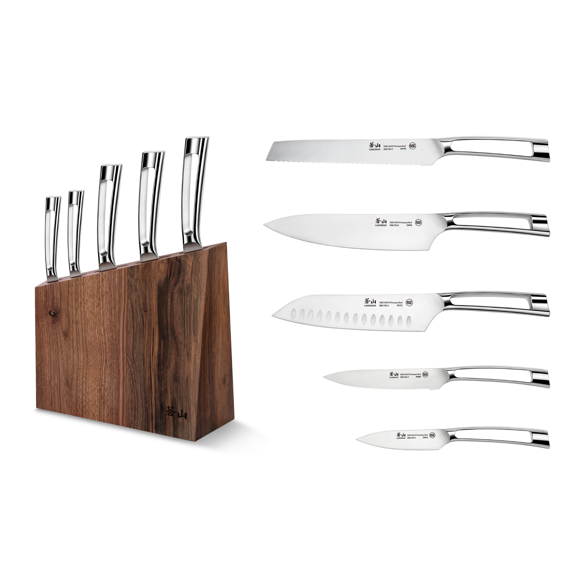 Cangshan 61017 N1 Series 6-Piece Knife Block Set