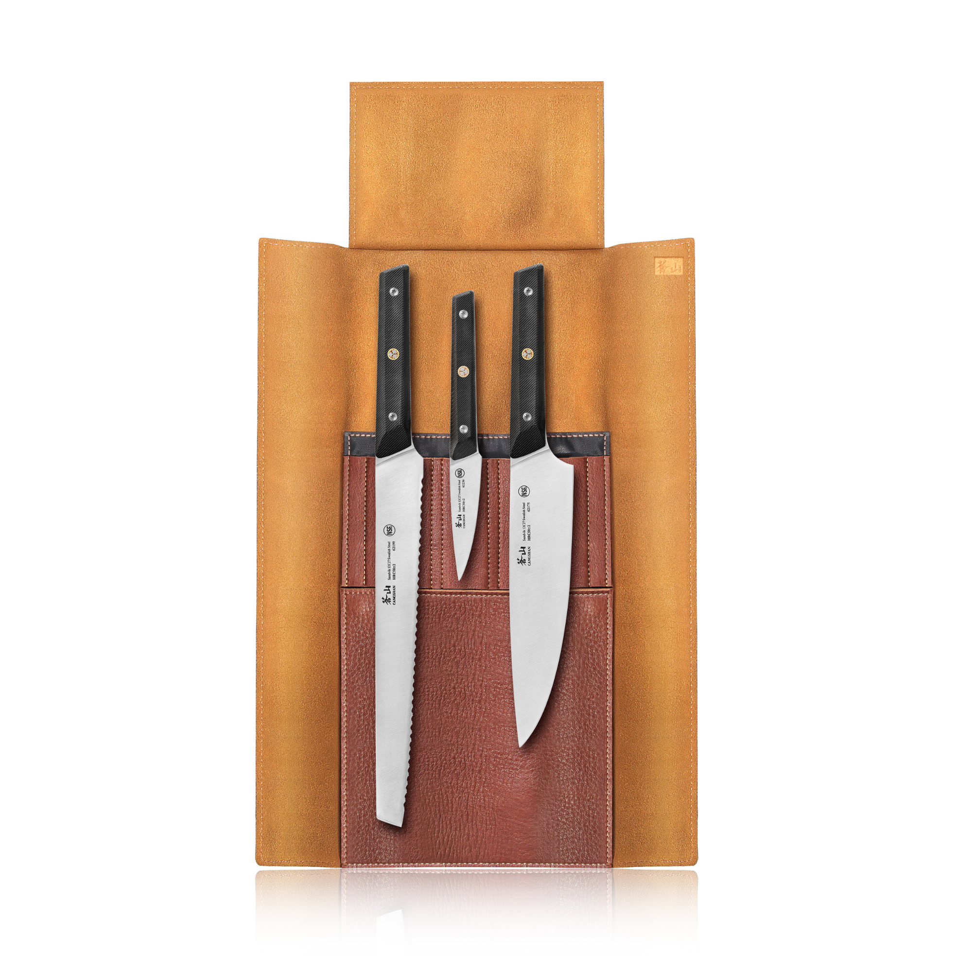 Cangshan 62304 TG Series 4-Piece Knife Leather Roll Set