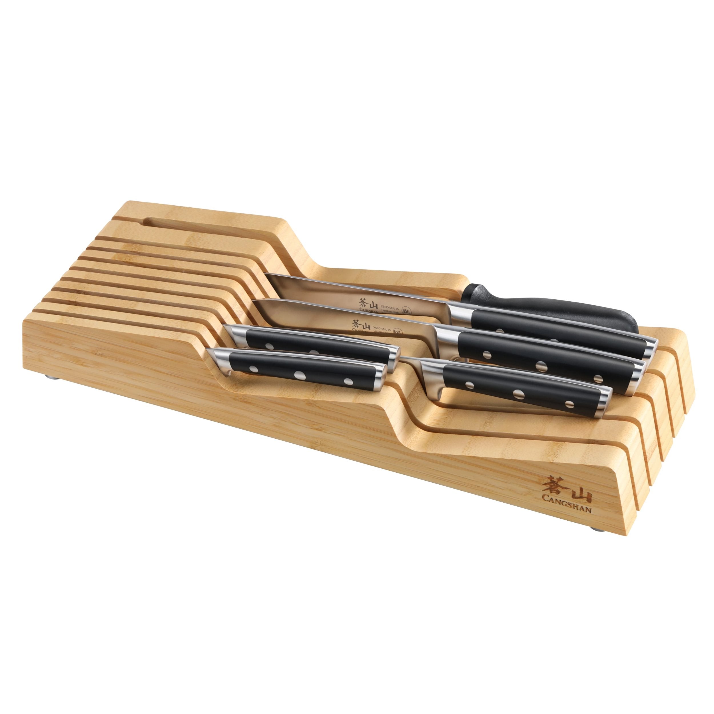 Cangshan 10301912 ELKO Series 7-Piece In-Drawer Knife Set - White
