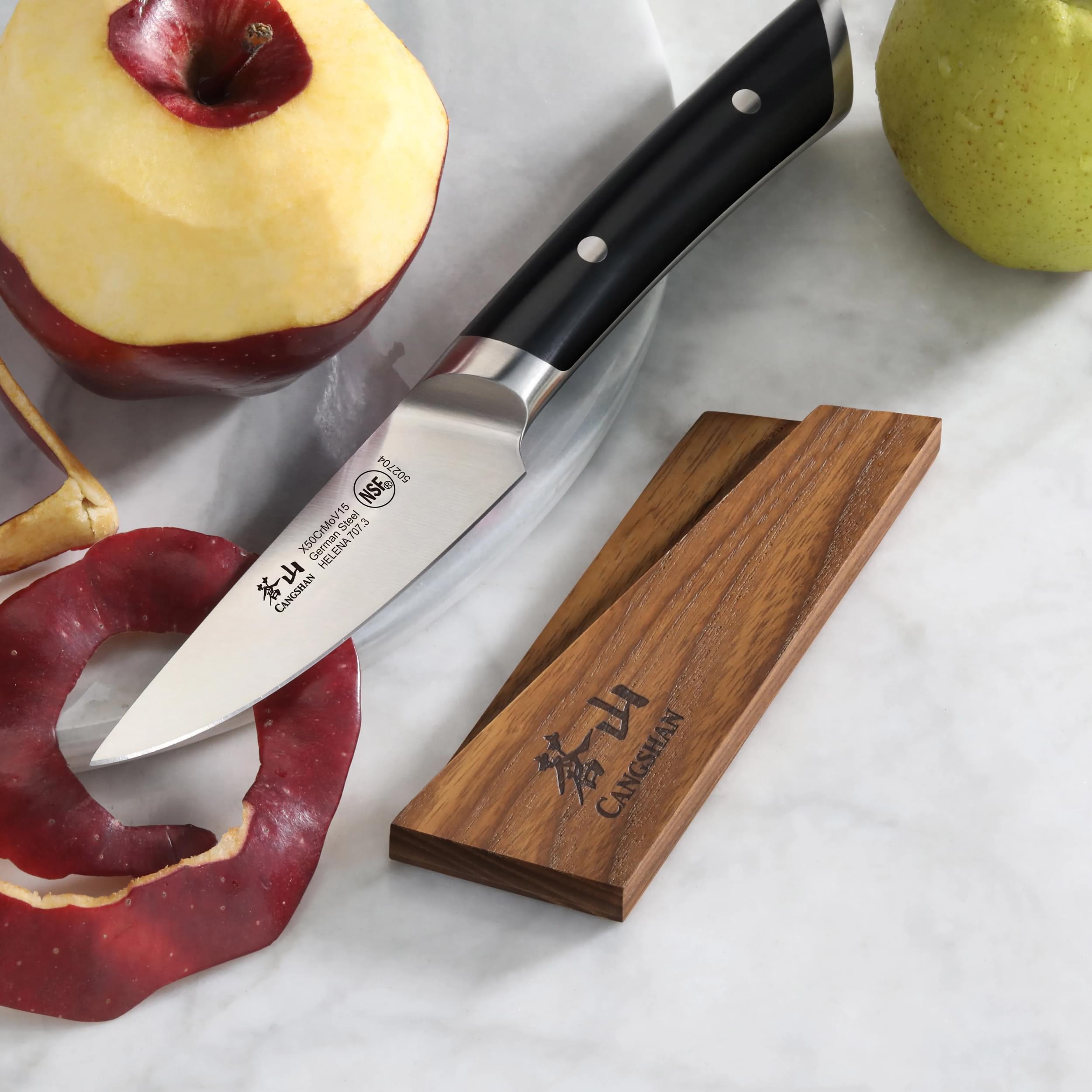Cangshan 503978 Ash Wood Magnetic Knife Sheath for 3.5-Inch Paring and 2.75-Inch